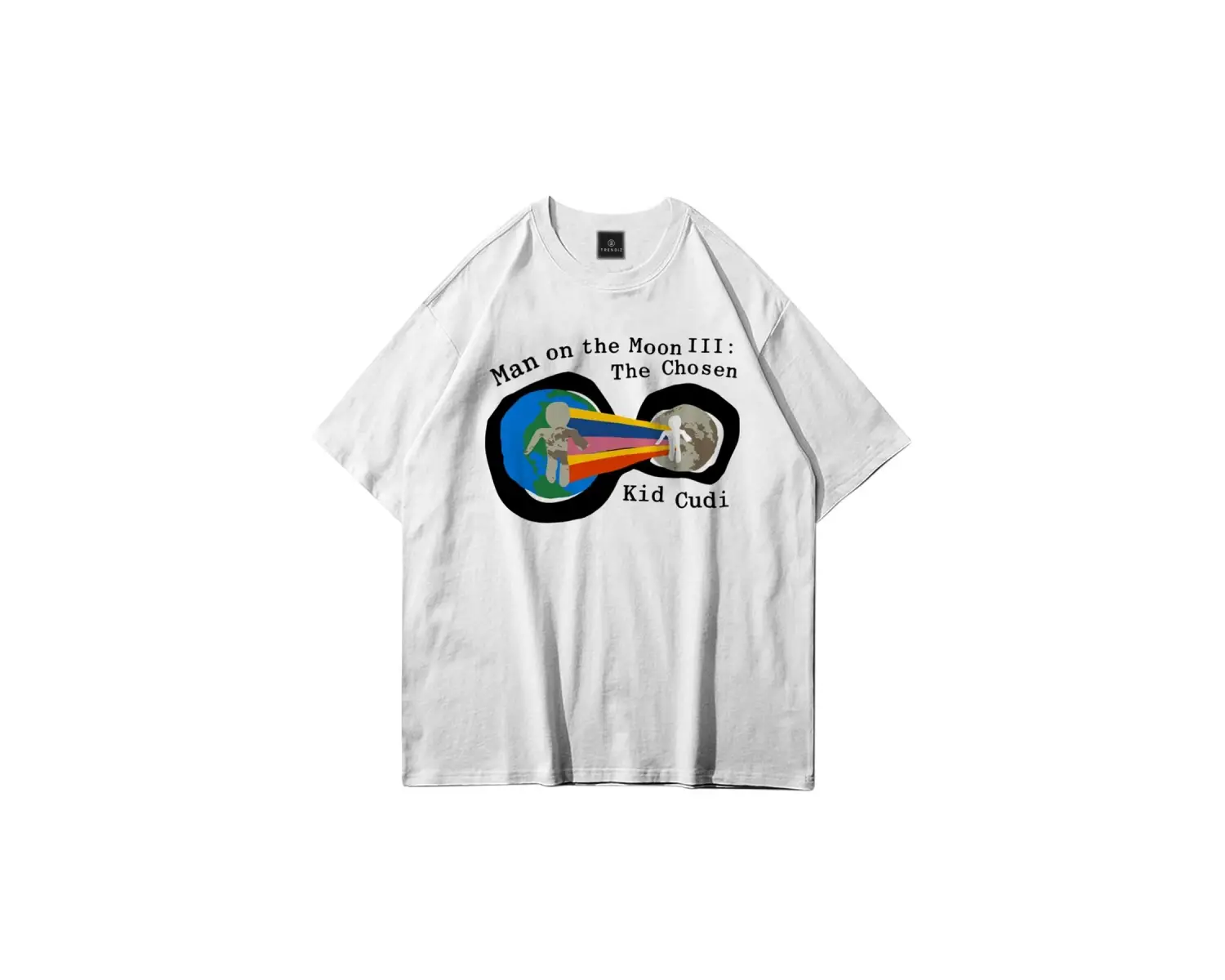 Unisex Man On The Moon 3 Kid Cudi Beyaz Tshirt