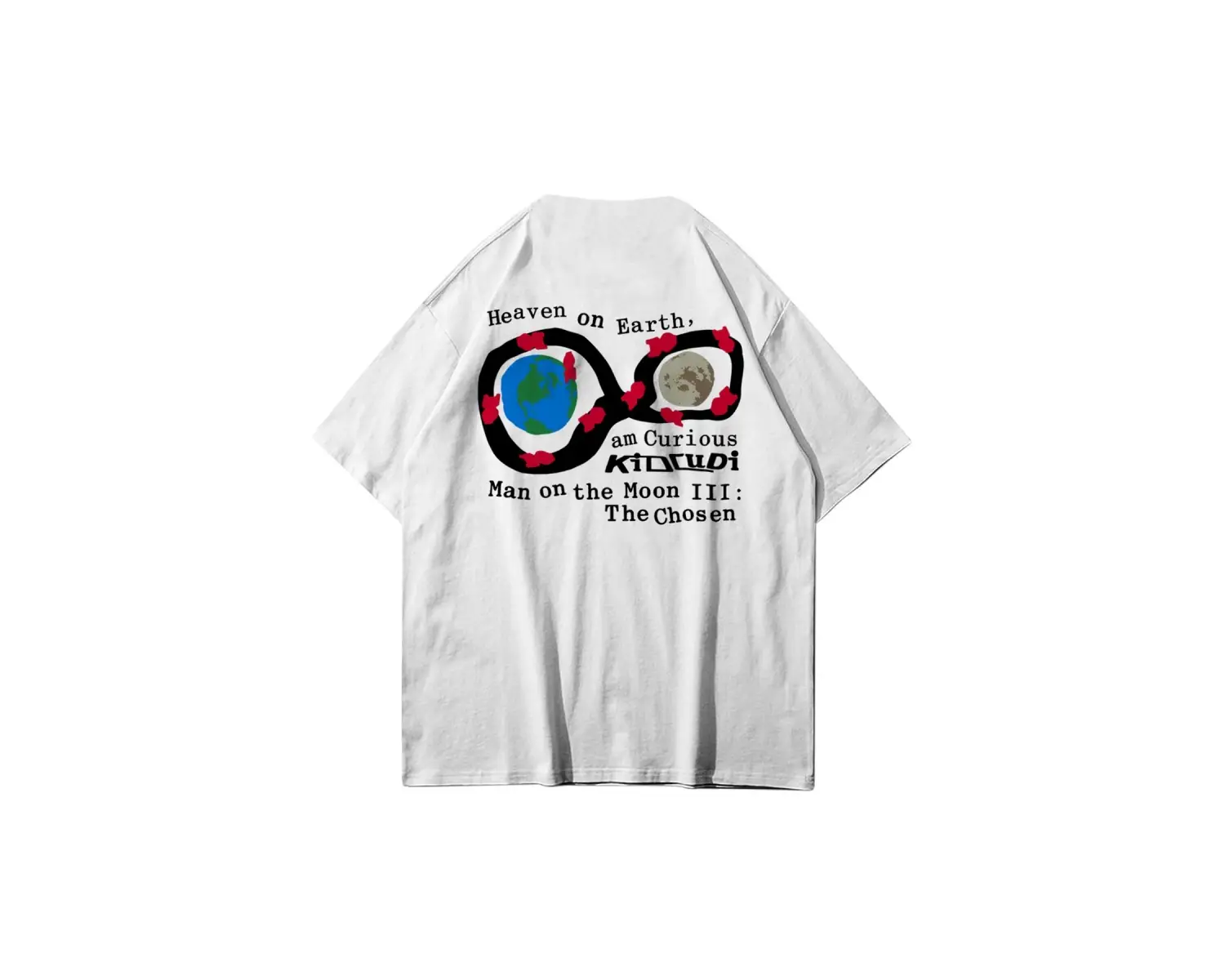 Unisex Man On The Moon 3 Kid Cudi Beyaz Tshirt