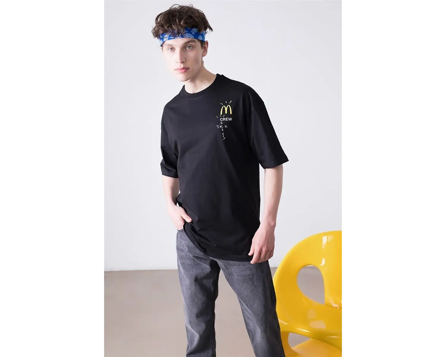 Unisex Mc Crew Cactus Jack Siyah Tshirt