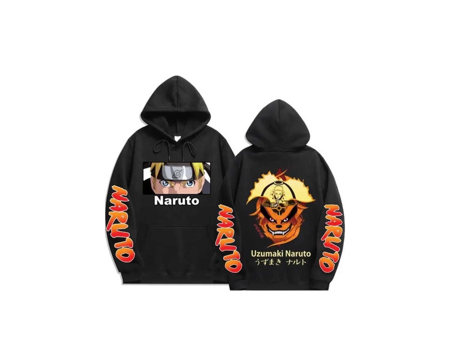 Unisex Naruto Sasuke Kapüşonlu Hoodie Md568 13836 Siyah