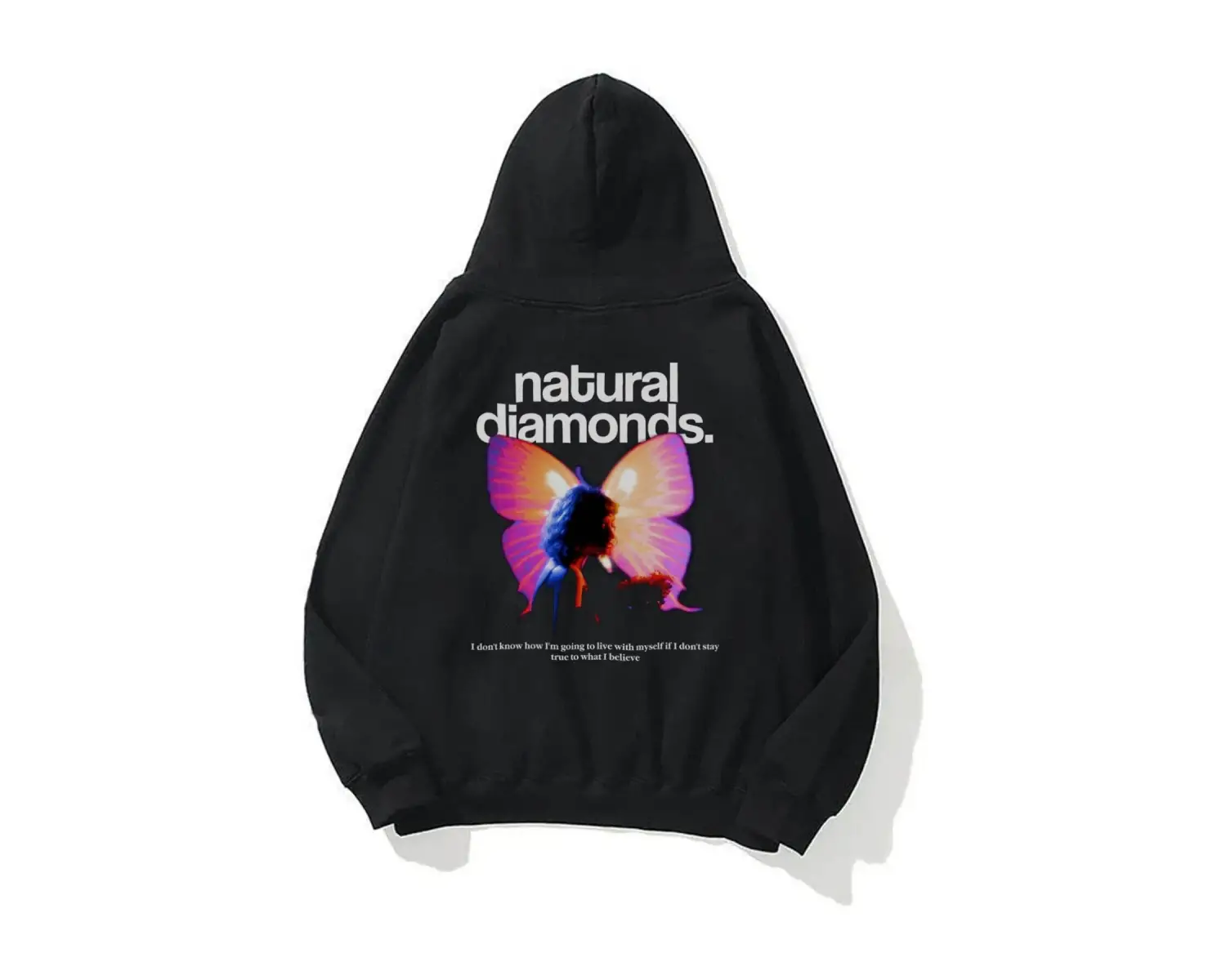 Unisex Natural Diamonds Sweatshirt Hoodie Siyah