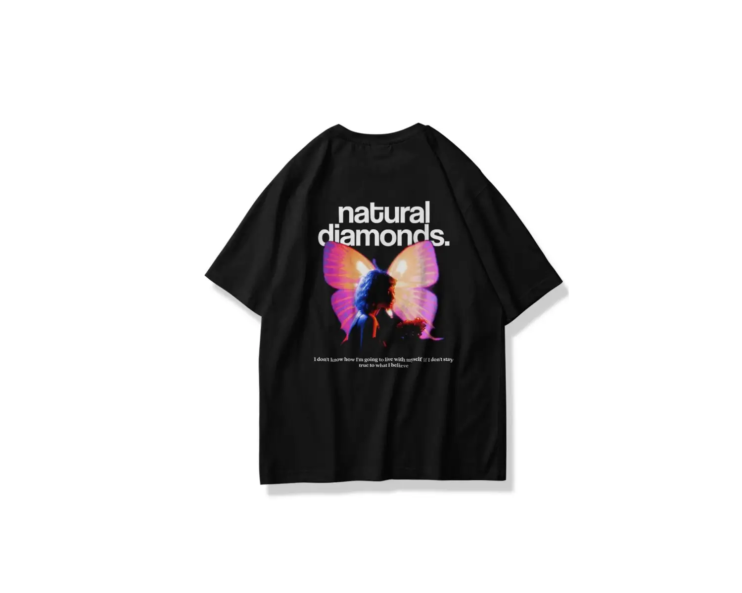 Unisex Natural Diamonds Tshirt Siyah
