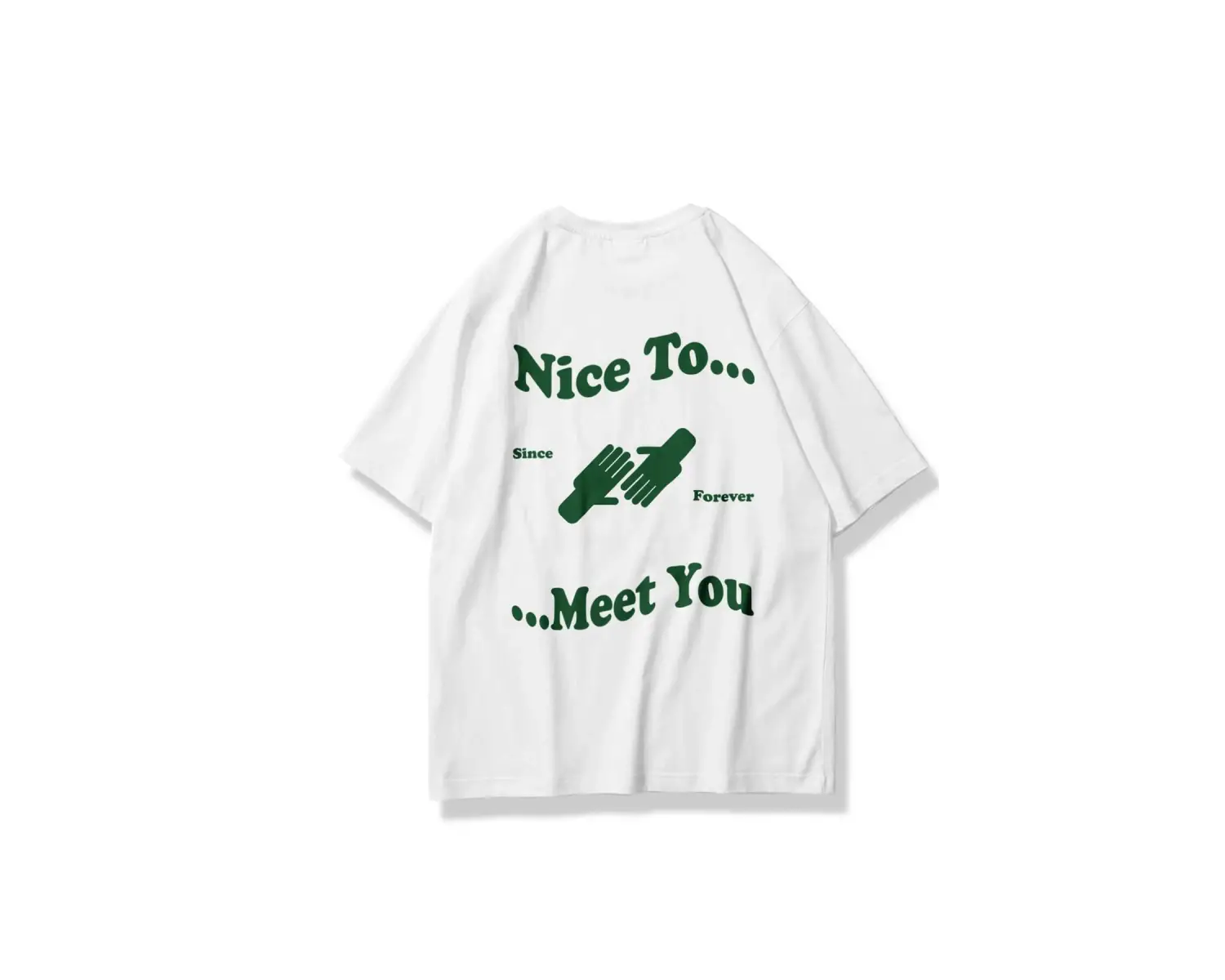 Unisex Nice To Meet You Tshirt Beyaz