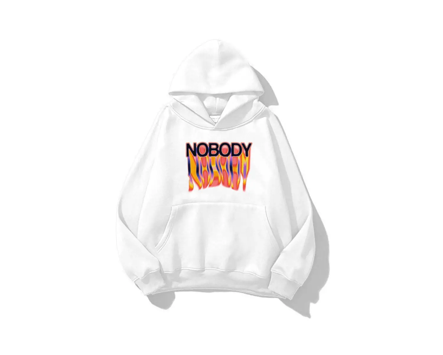 Unisex Nobody Sweatshirt Hoodie Beyaz