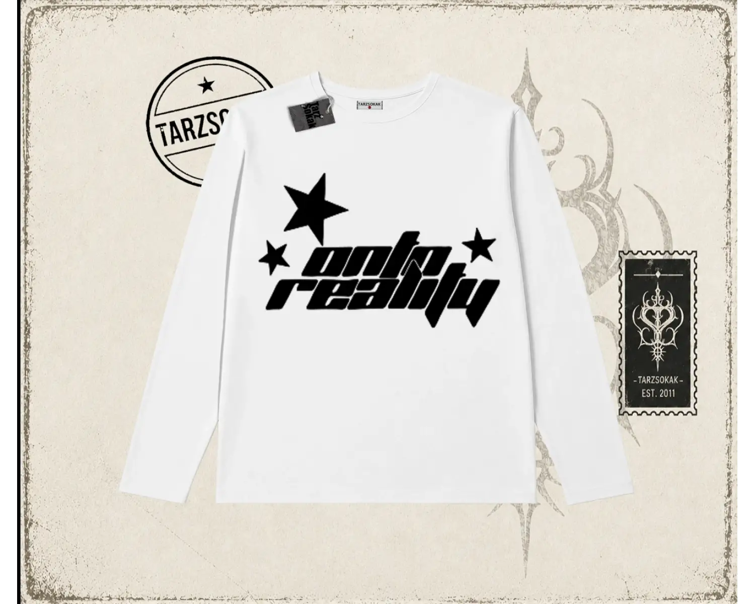 Unisex Onto Reality Biskilet Yaka  Long Sleeve Beyaz