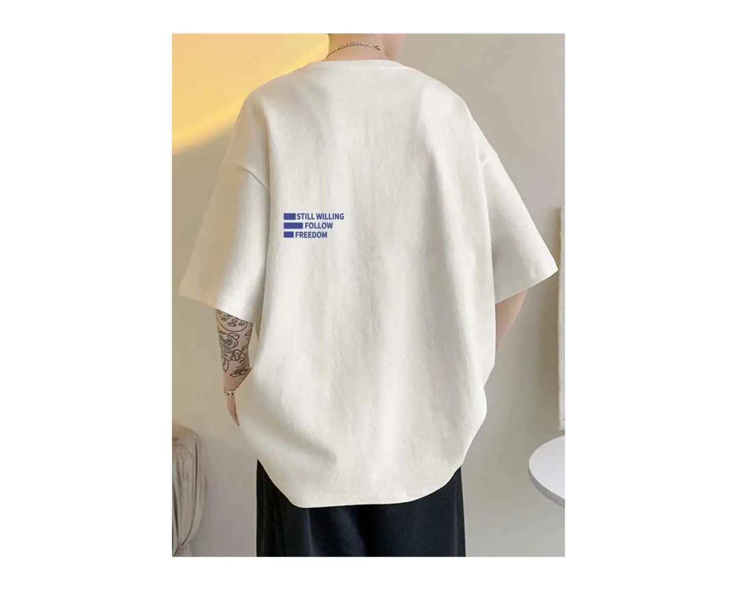 Unisex Oversize Follow Freedom Baskılı T-shirt