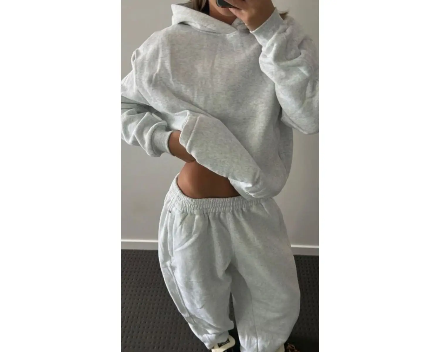 ünisex oversize gri eşofman takımı