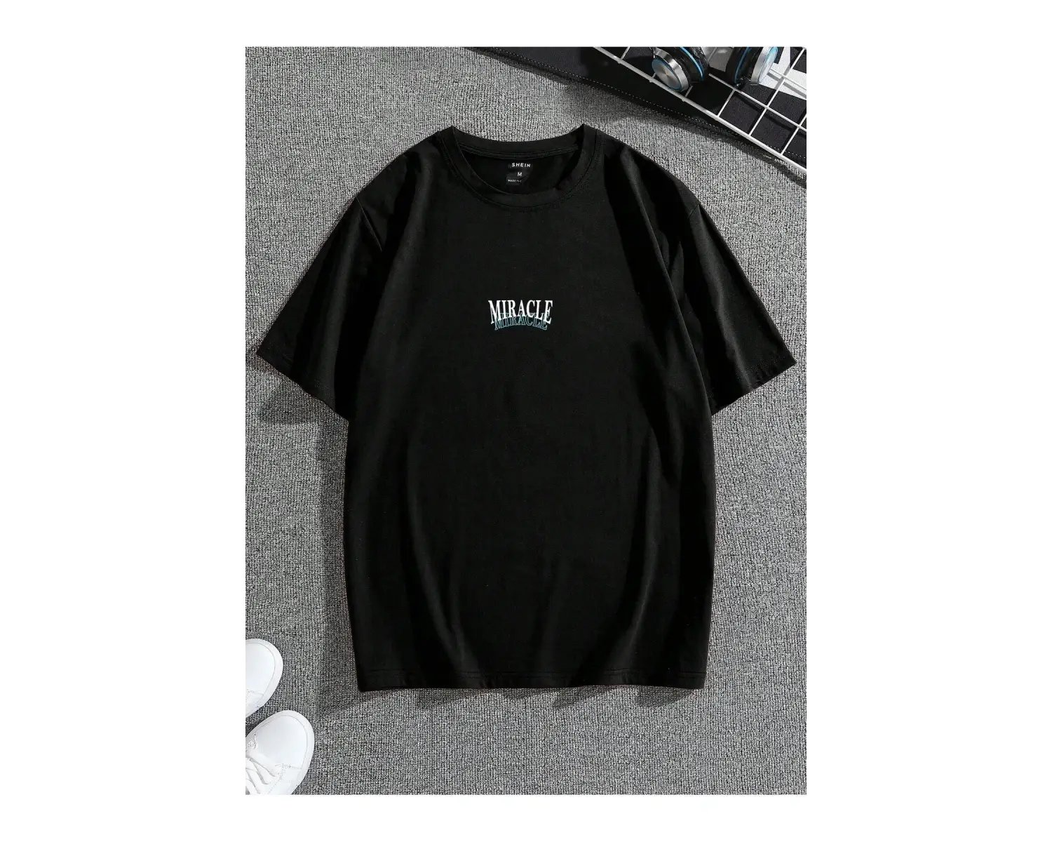 Unisex Oversize Kalıp Kelebek & Harf Grafik Damla Omuz Harajuku Style