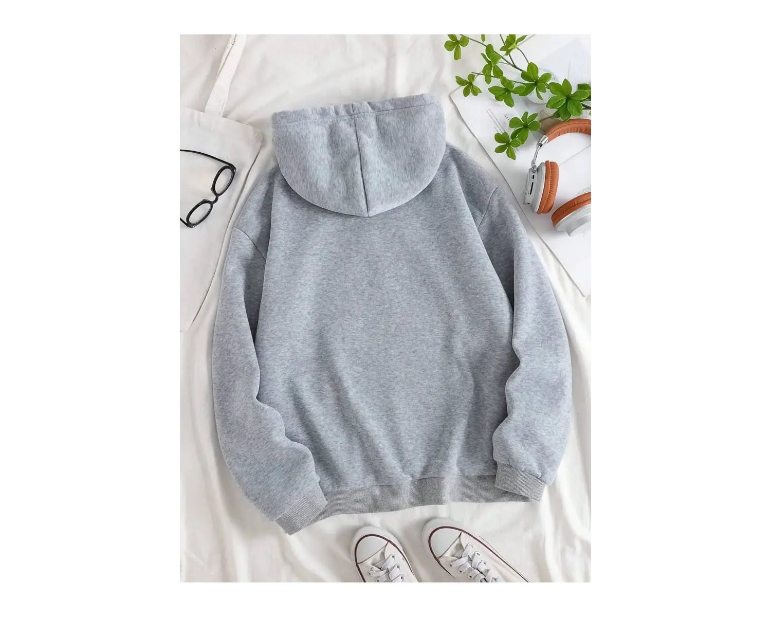 Unisex Oversize Kapüşonlu Kanguru Cepli Harry Potter Baskılı Gri