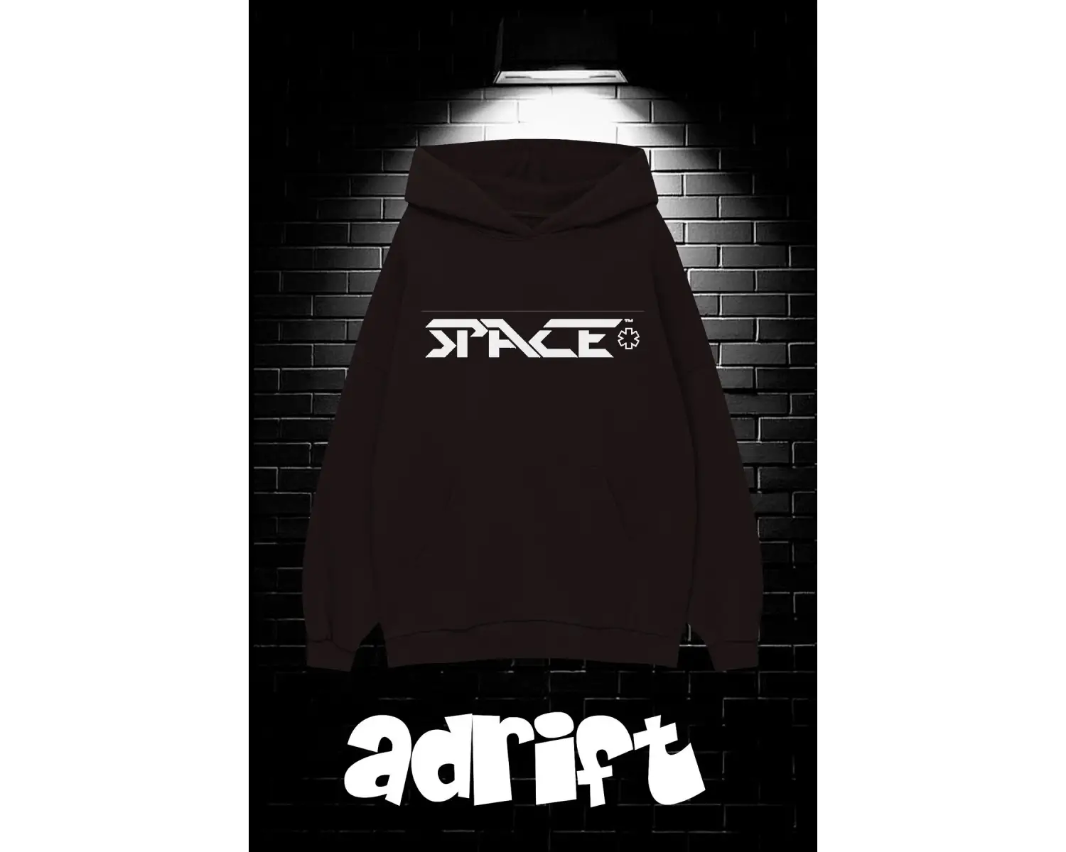 Unisex Oversize Kapüşonlu Kanguru Cepli Space Worldred Baskılı Sweatshirt Hoodie Beyaz