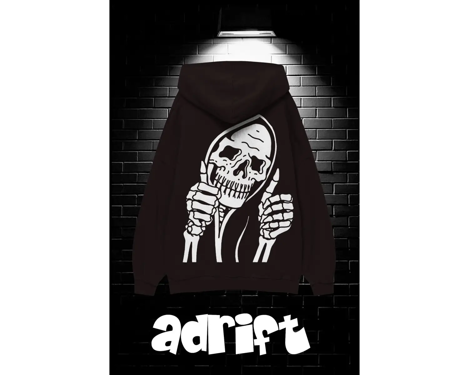 Unisex Oversize Kapüşonlu Kanguru Cepli Stay Positive Test Negative Baskılı Sweatshirt Hoodie Siyah