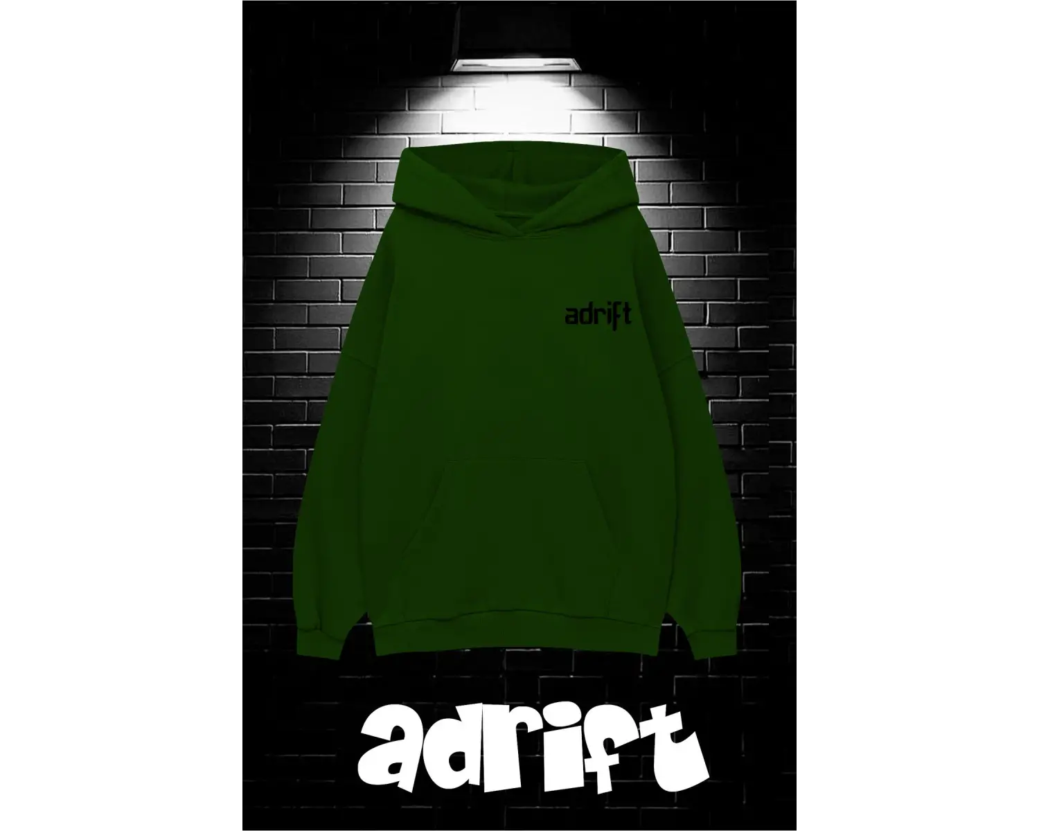 Unisex Oversize Kapüşonlu Kanguru Cepli Wasted Baskılı Sweatshirt Hoodie Beyaz