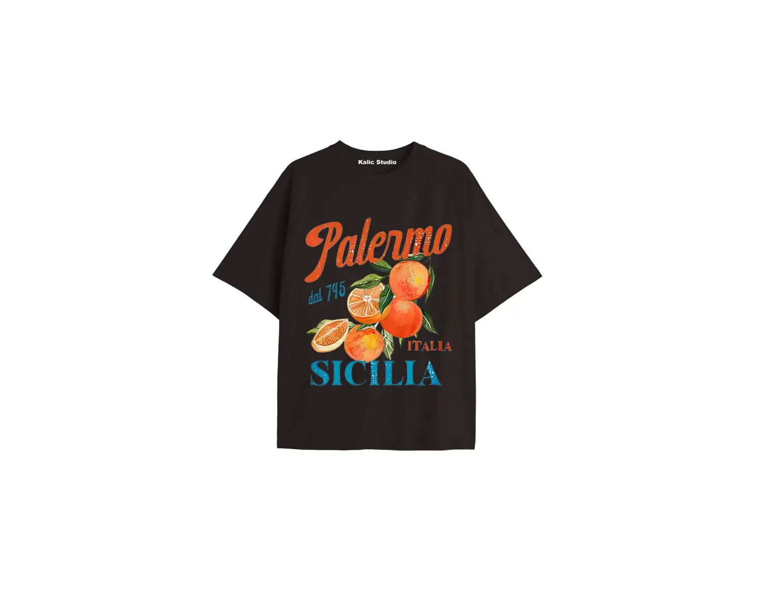 Unisex Oversize Palermo Sicilia Tshirt Beyaz