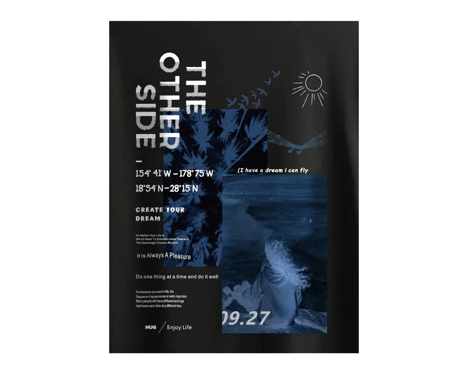 Unisex Oversize The Order Side Baskılı T-shirt