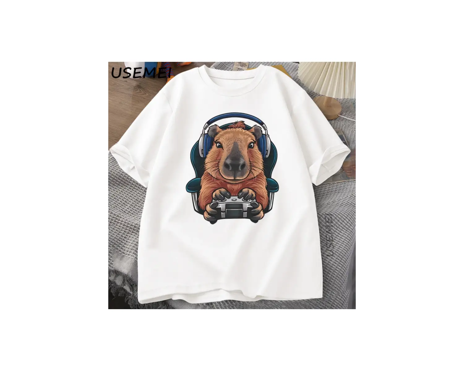 Unisex Oyuncu Kapibara Gömlek, Kapibara Tank Top, Grafik Sevimli Kemirgen Tişörtü, Denetleyic 2982