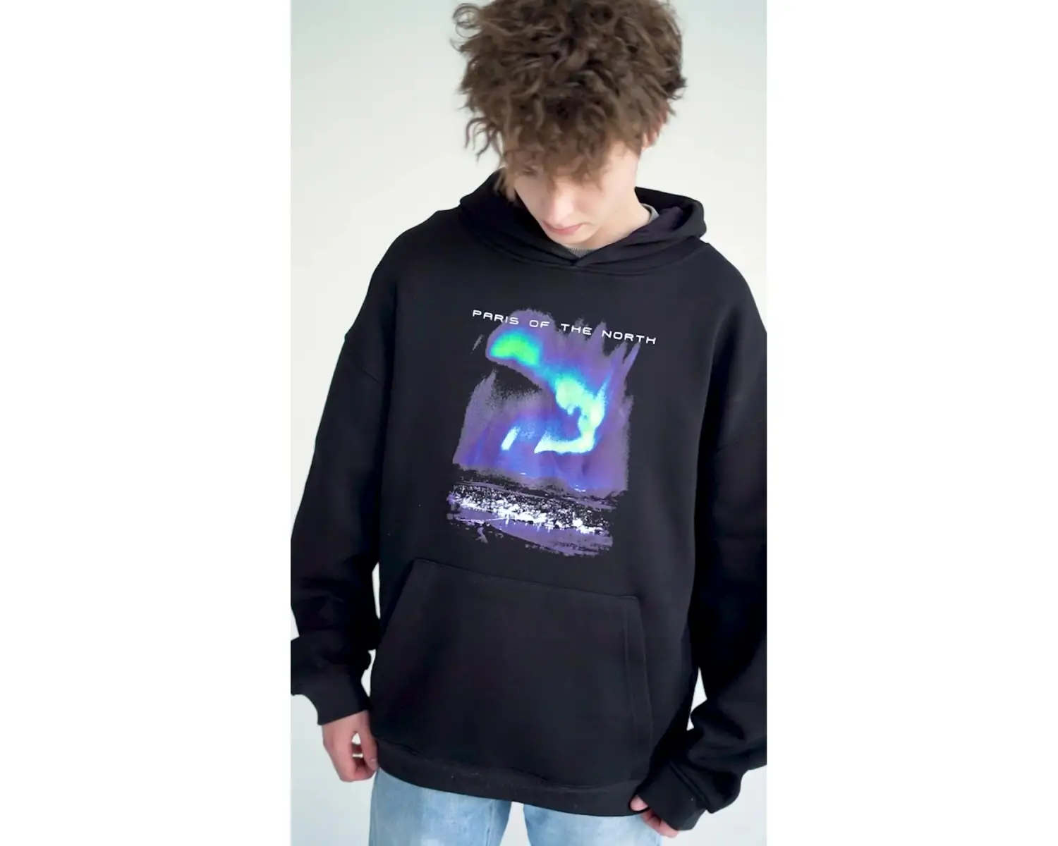 Unisex Paris Sweatshirt Hoodie Siyah