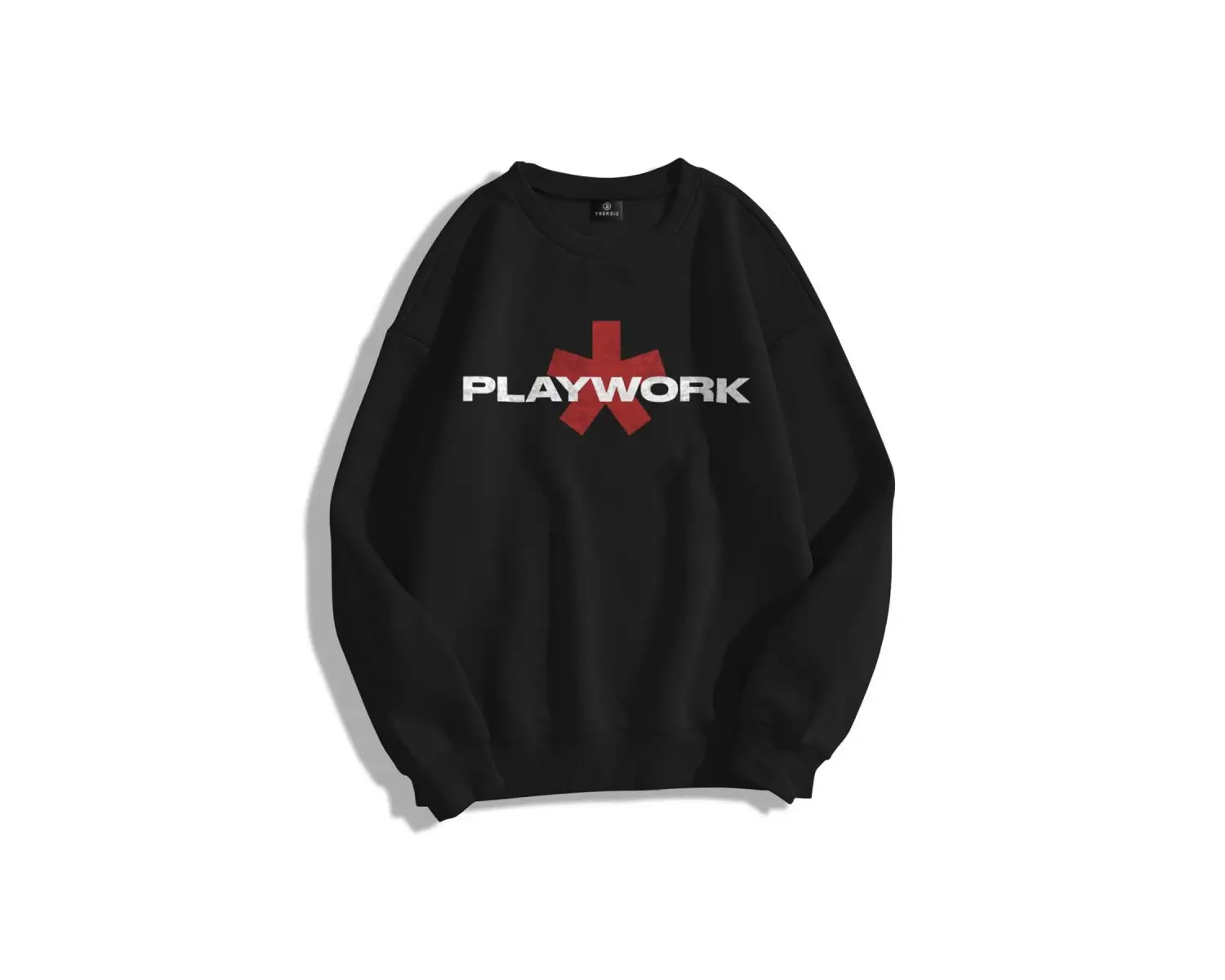 Unisex Playwork Bisiklet Yaka Sweatshirt Siyah