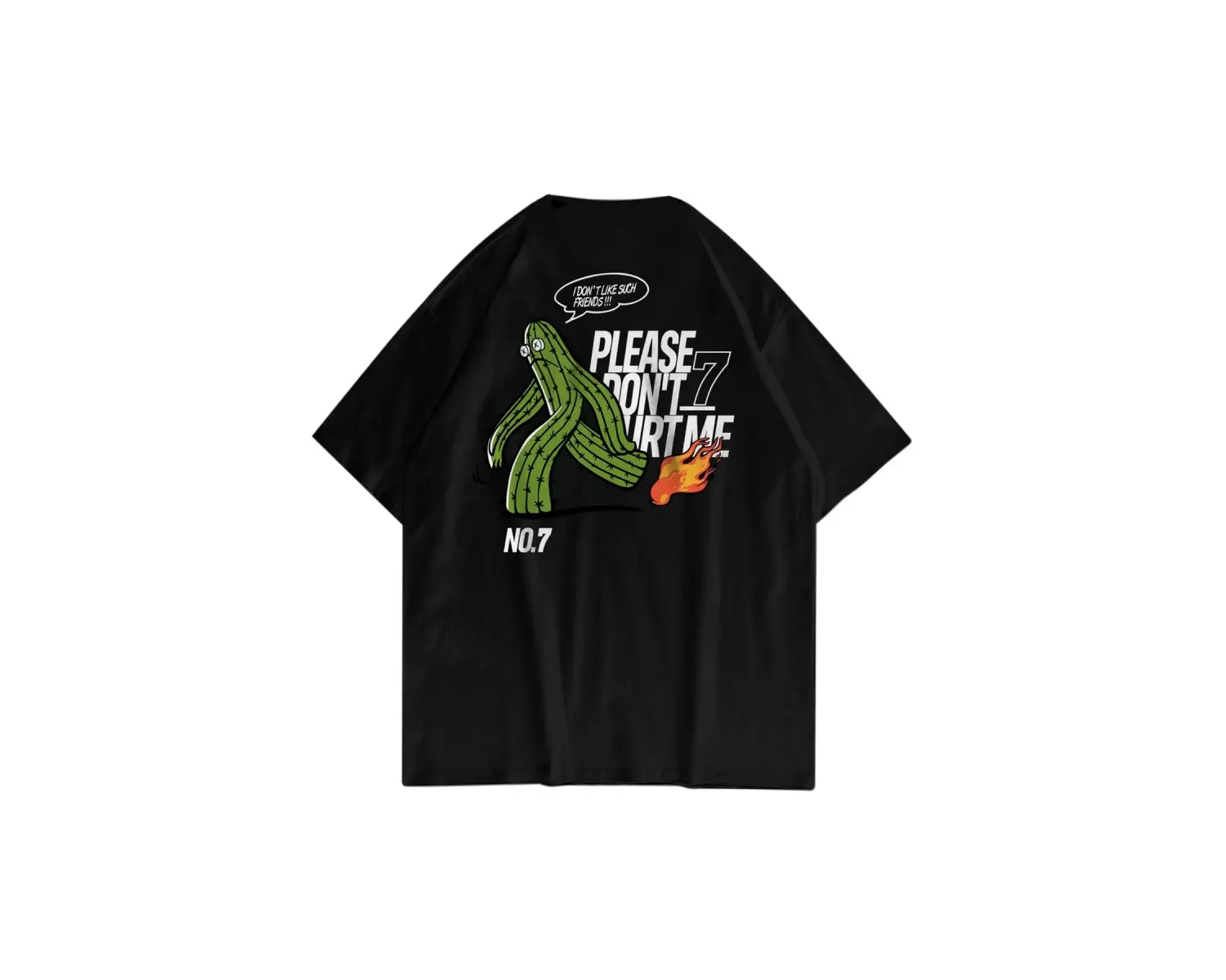 Unisex Please Dont Hurt Me Siyah Tshirt