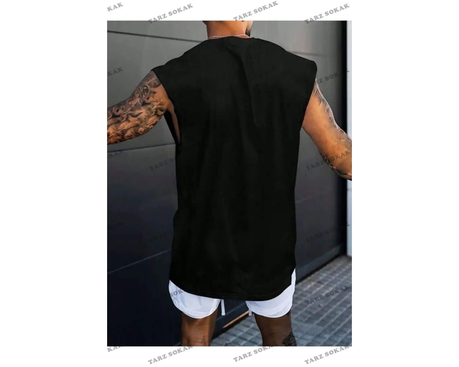 Unisex  POSITIVE BASKILI OVERSİZE KOLSUZ