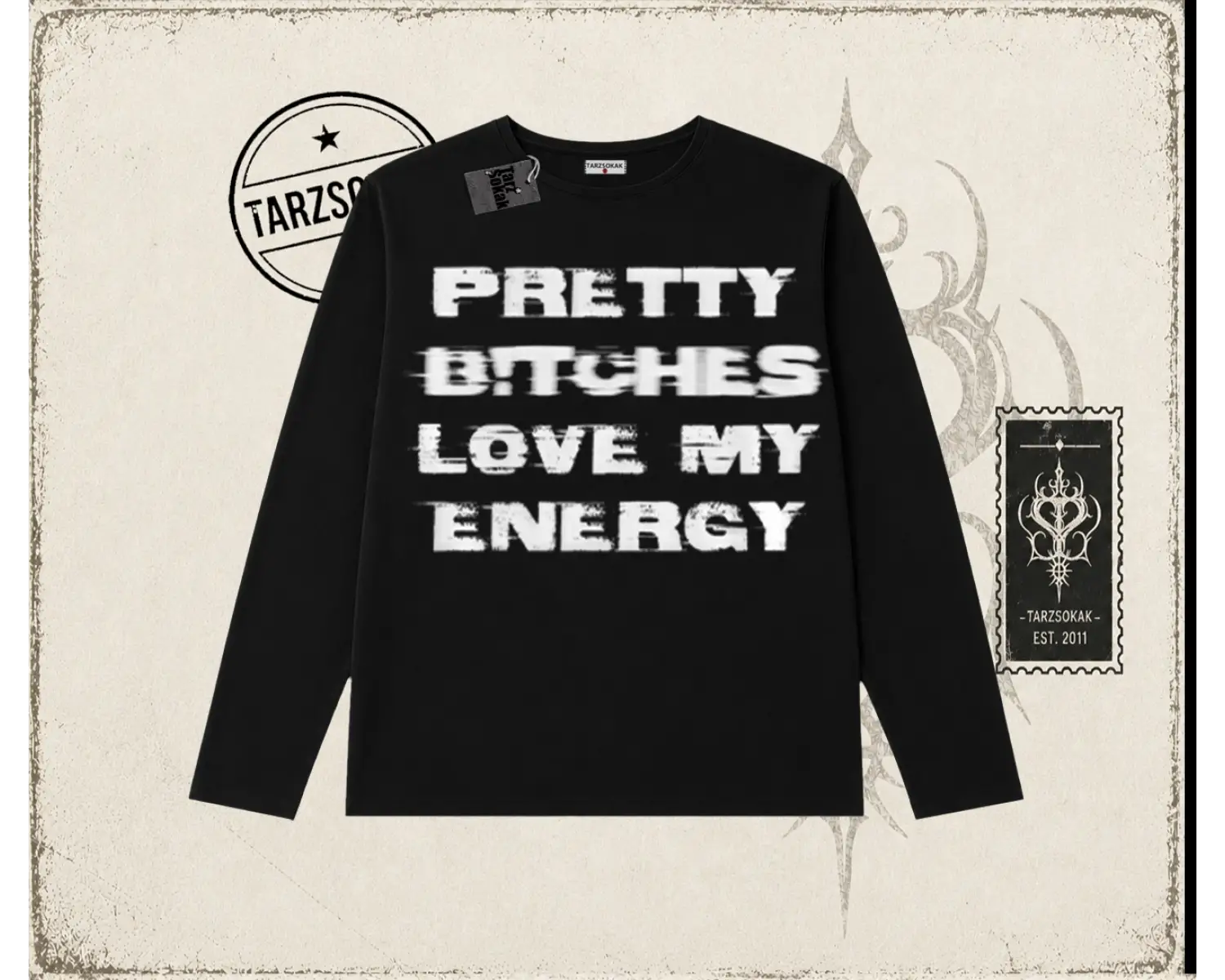 Unisex Pretty Biskilet Yaka  Long Sleeve Beyaz