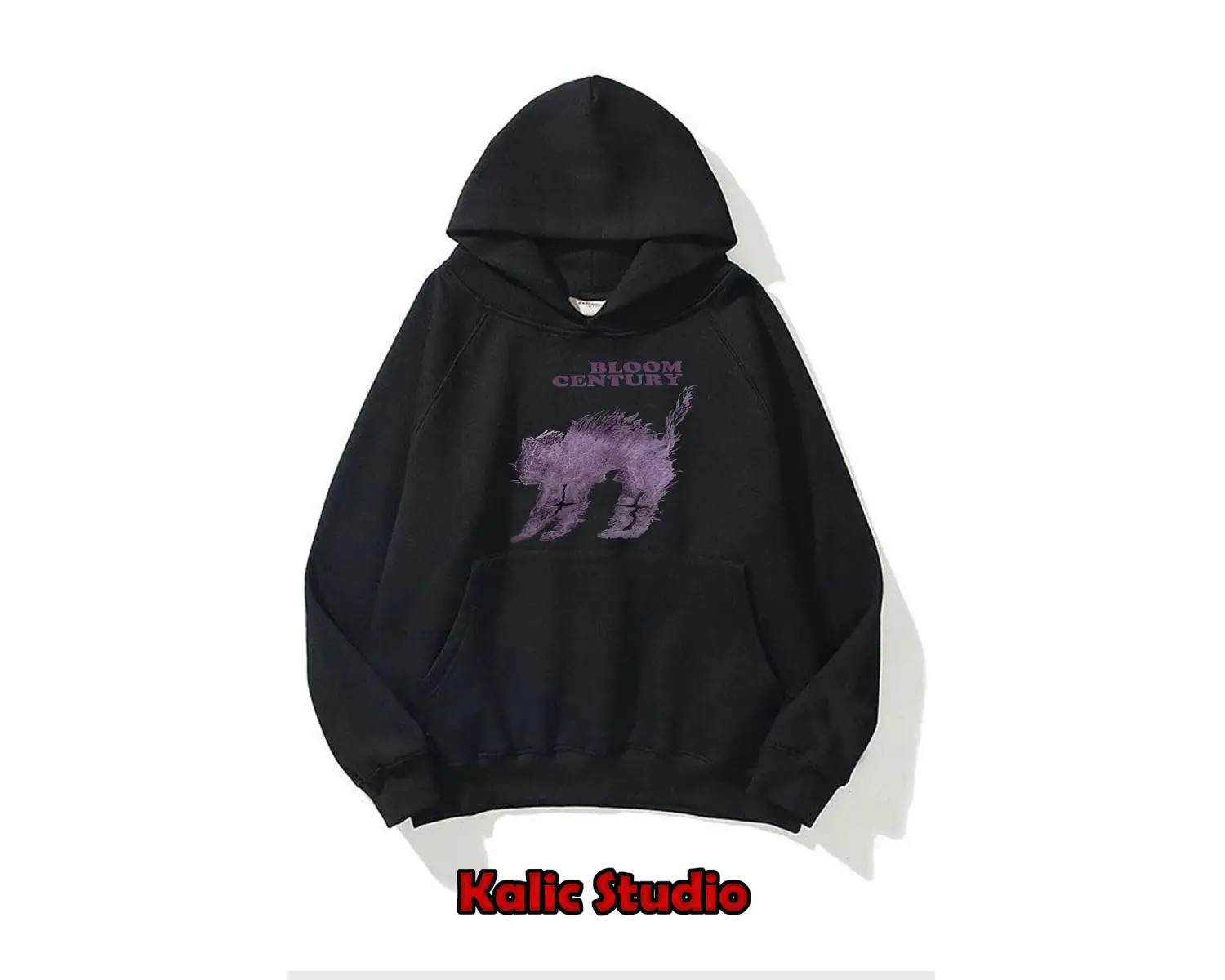 Unisex Purple Cat Sweatshirt gri
