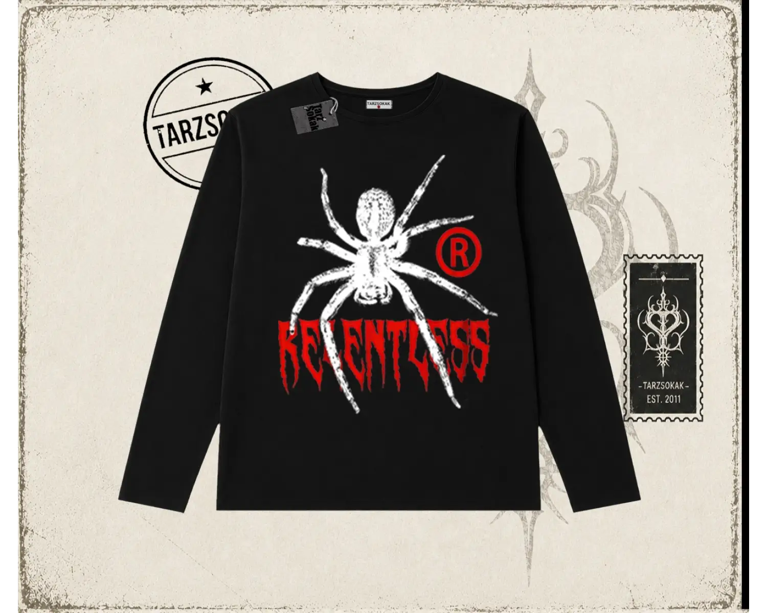 Unisex Relentless Biskilet Yaka  Long Sleeve Beyaz