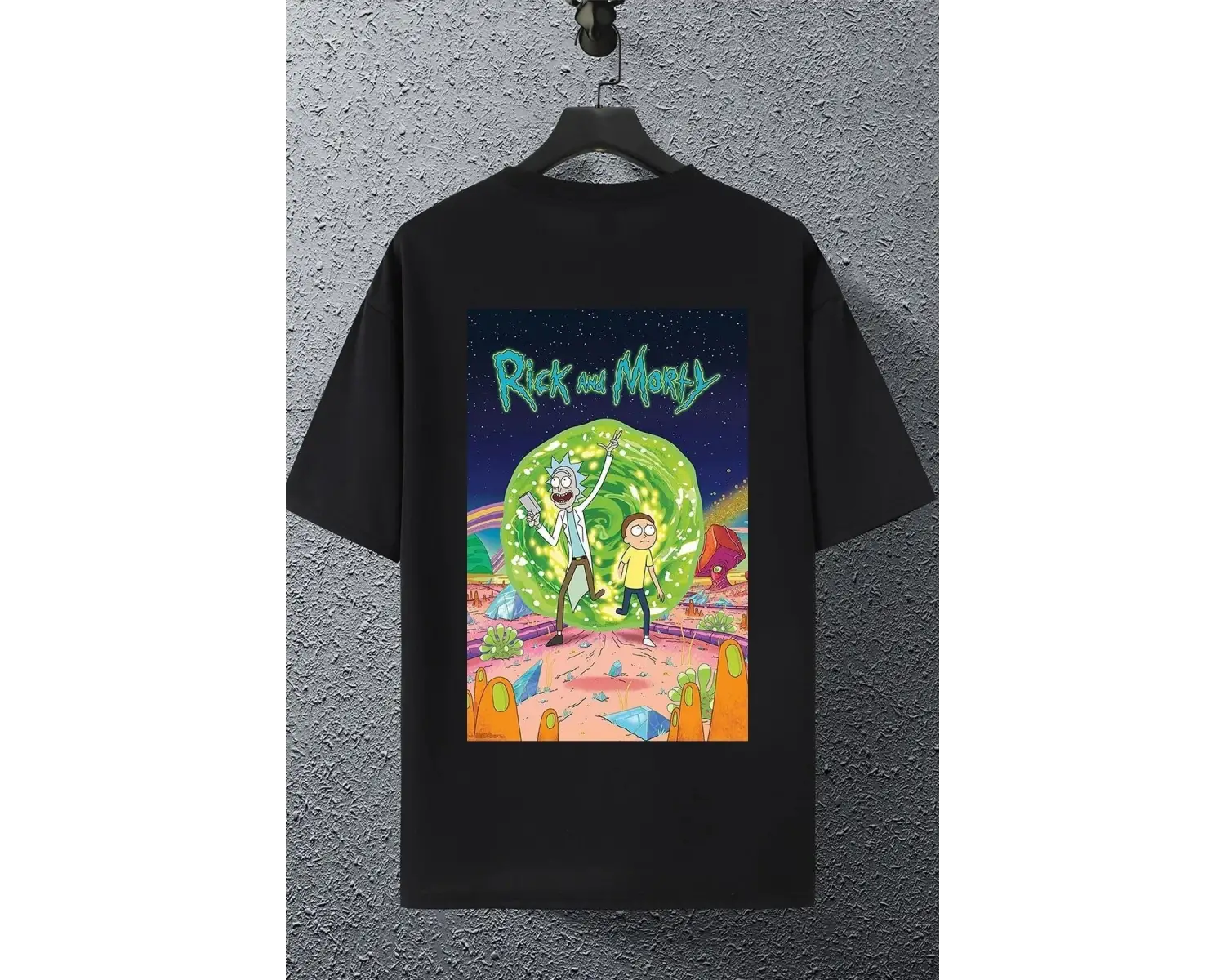 Unisex Rick And Morty Baskılı T-shirt