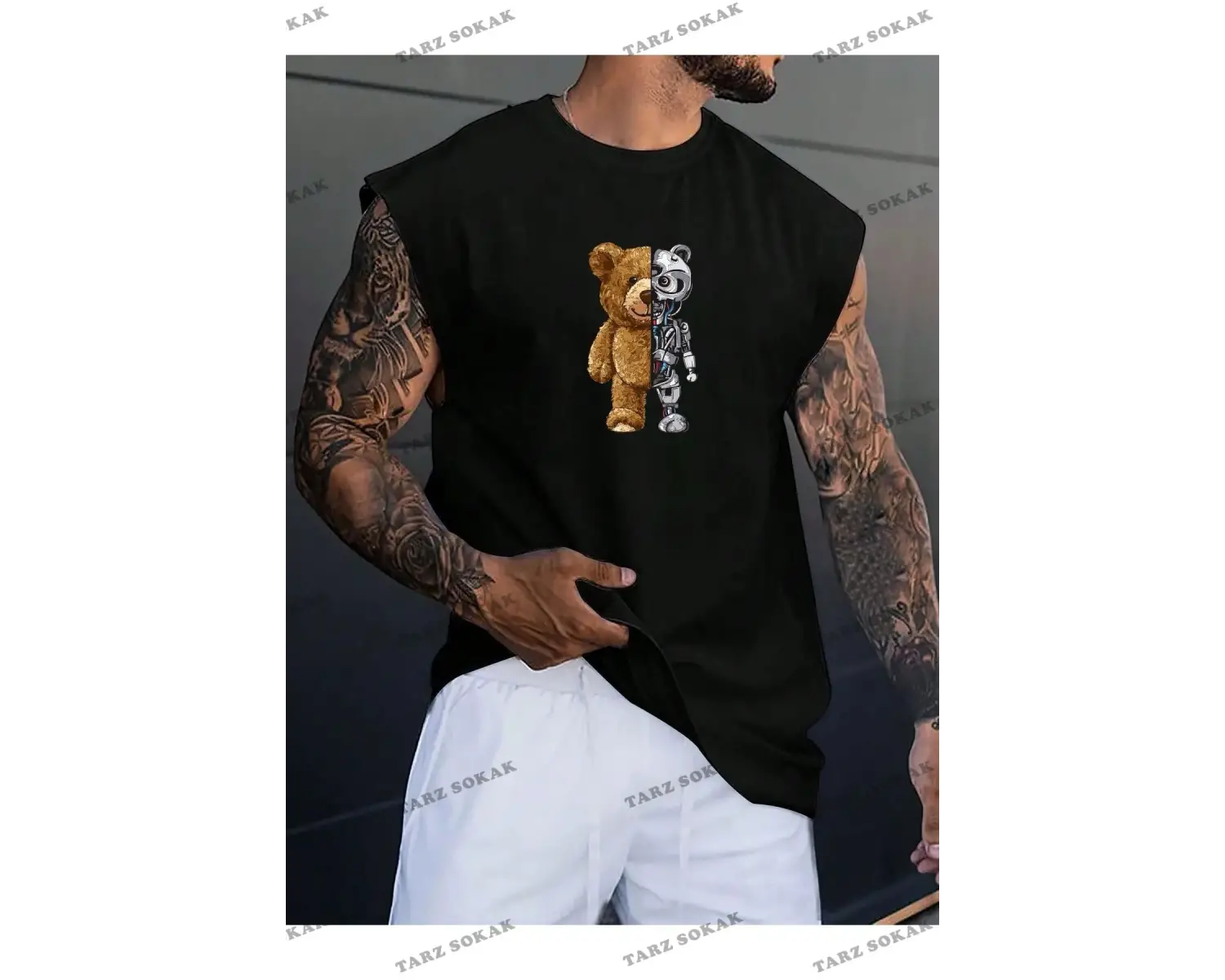 Unisex  ROBOKİT BASKILI KOLSUZ