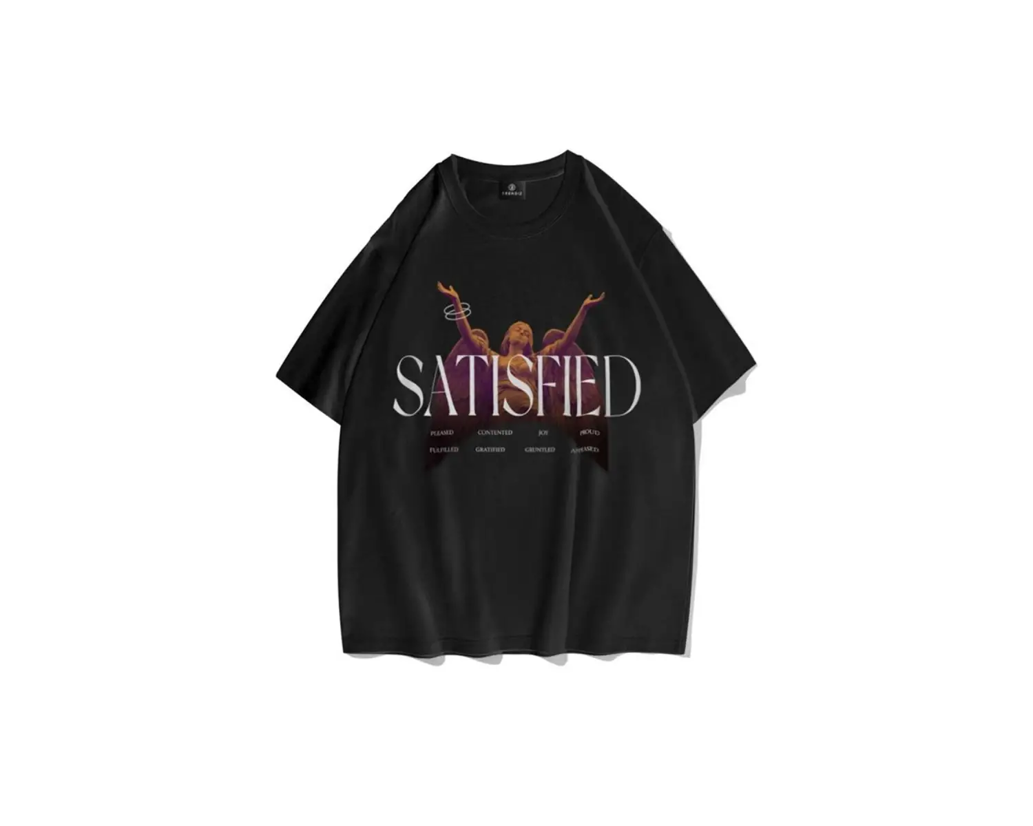 Unisex Satisfied Siyah Tshirt