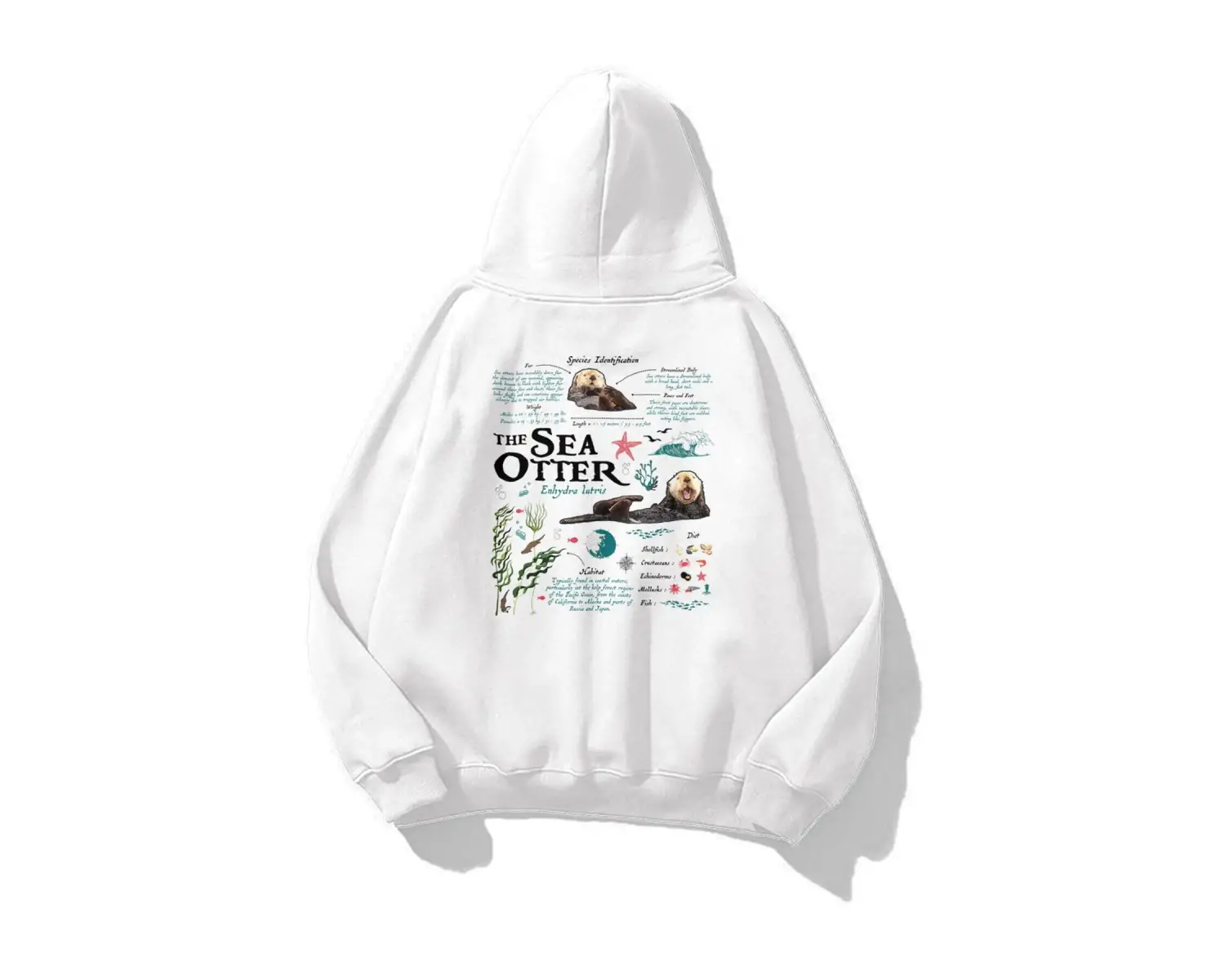 Unisex Sea Otter Sweatshirt Beyaz