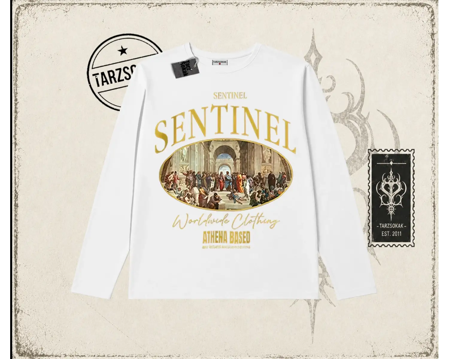 Unisex Sentinel Biskilet Yaka  Long Sleeve Beyaz