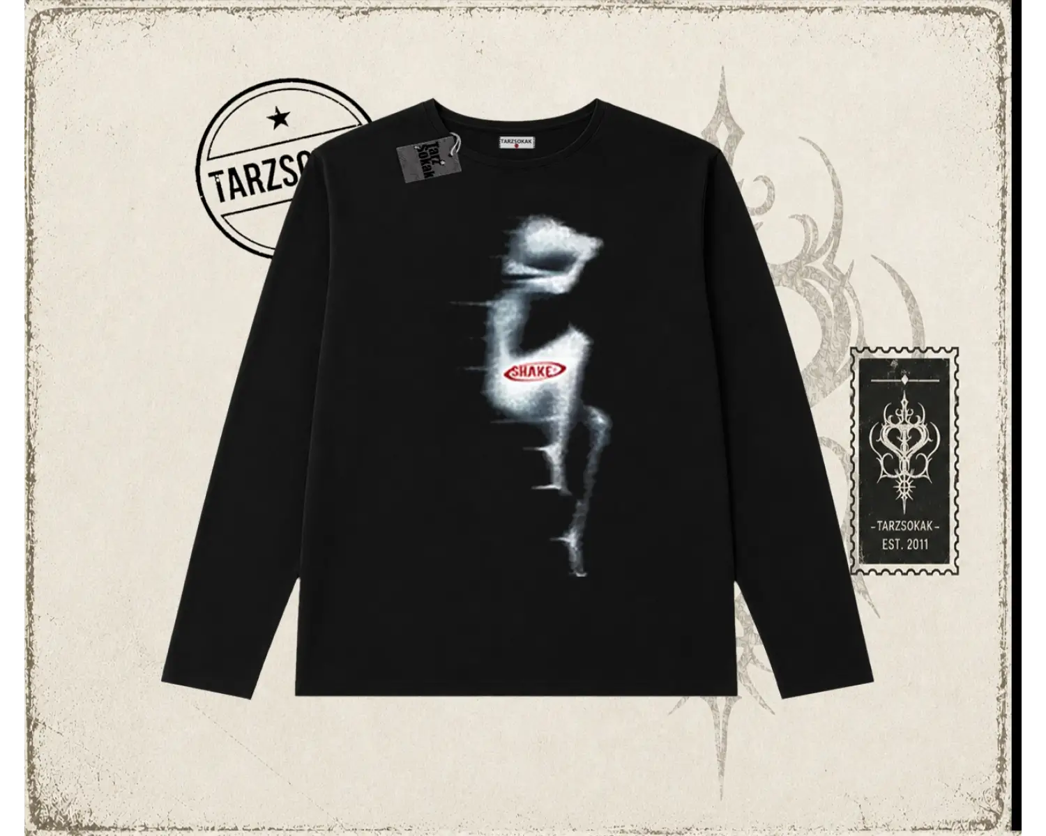 Unisex Shake Biskilet Yaka  Long Sleeve Beyaz