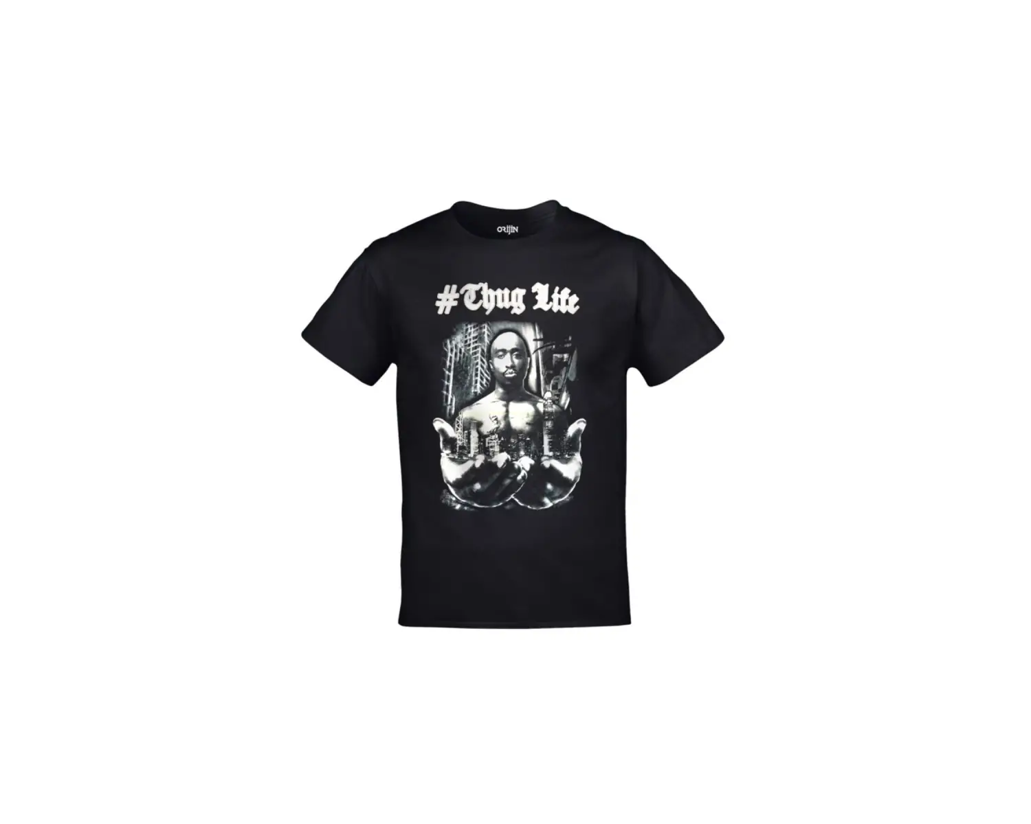 Unisex Siyah 2pac Thug Life Baskılı