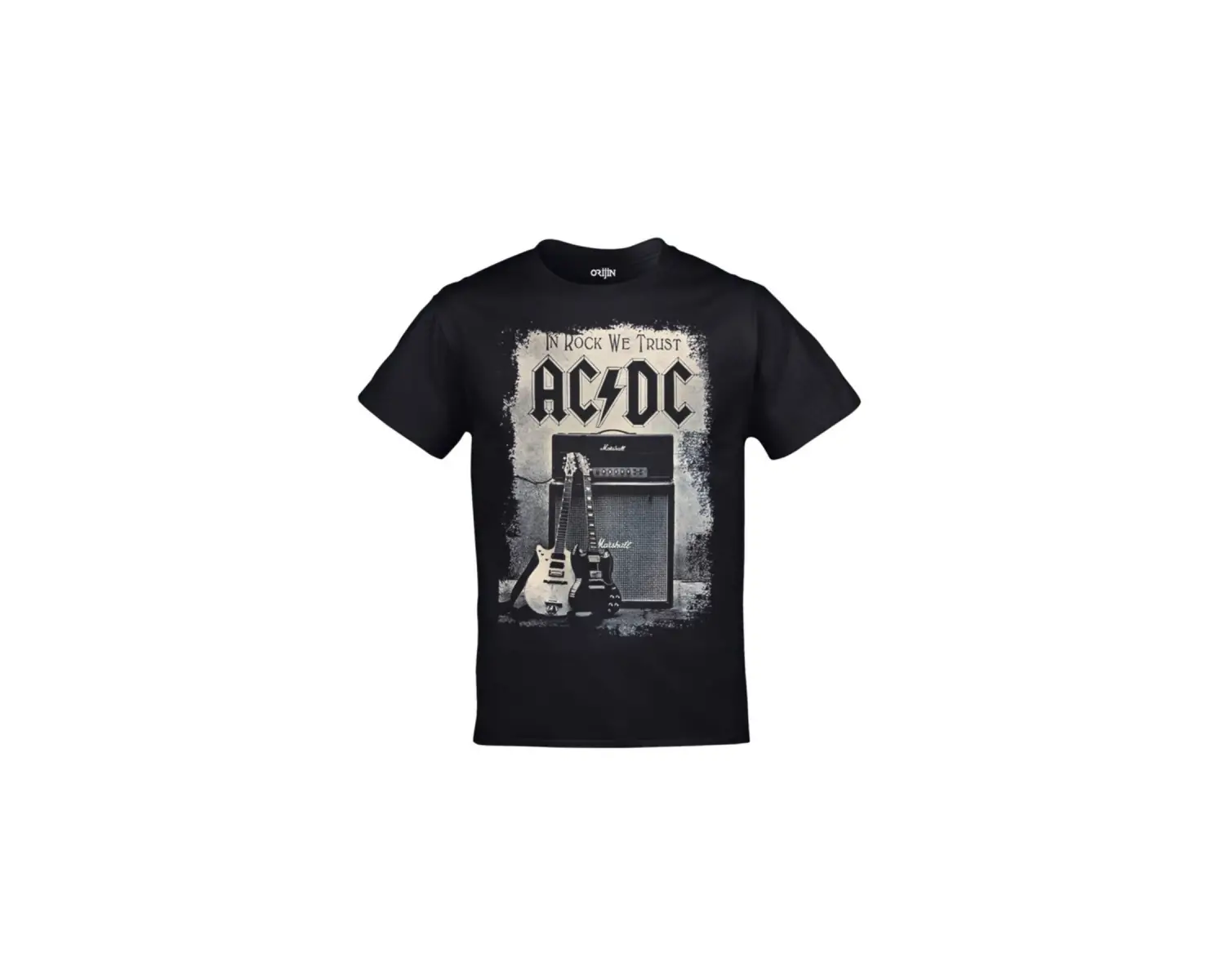 Unisex Siyah Ac Dc In Rock We Trust Baskılı
