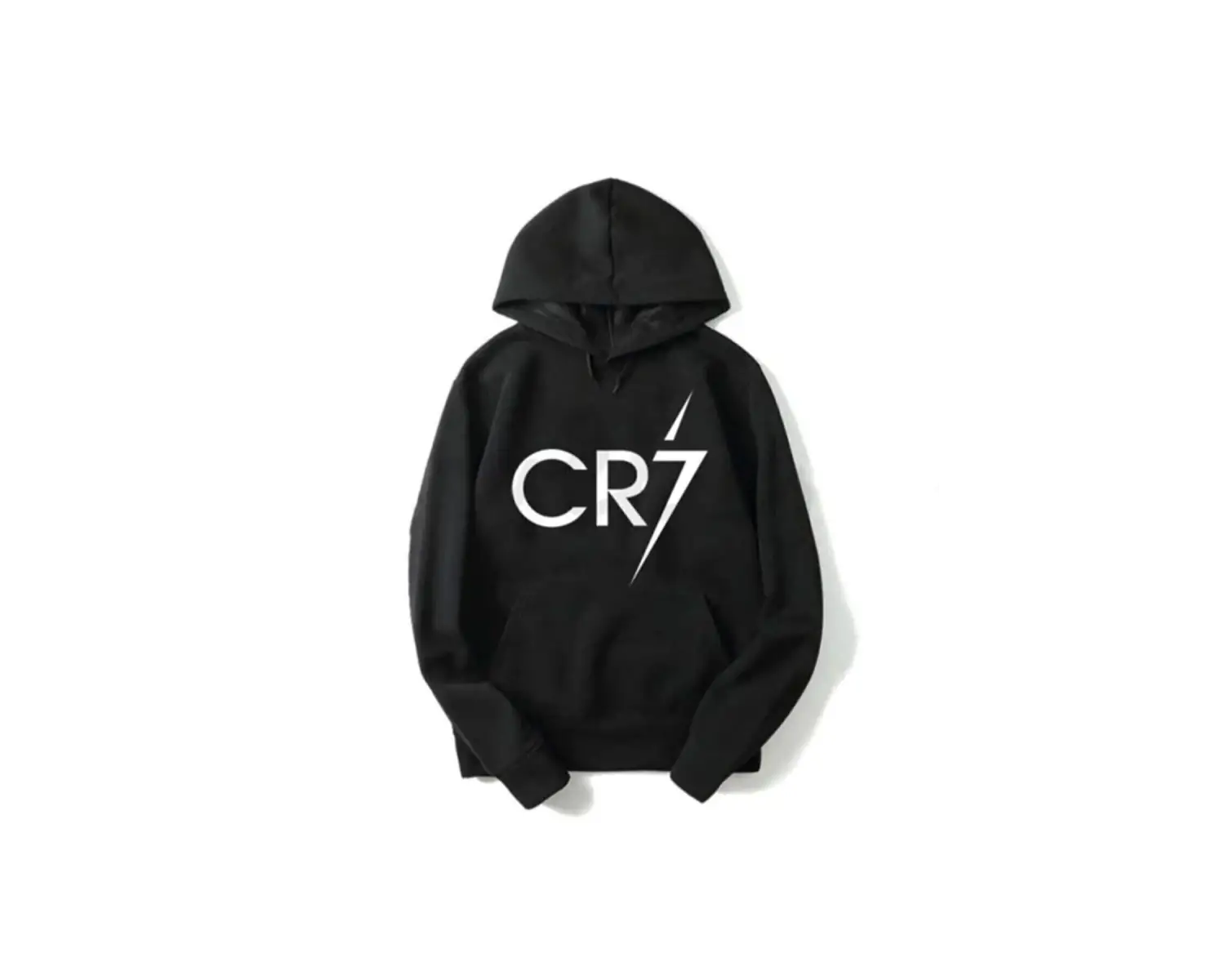 Unisex Siyah Cr7 Baskılı Sweatshirt Kapüşonlu Sw100