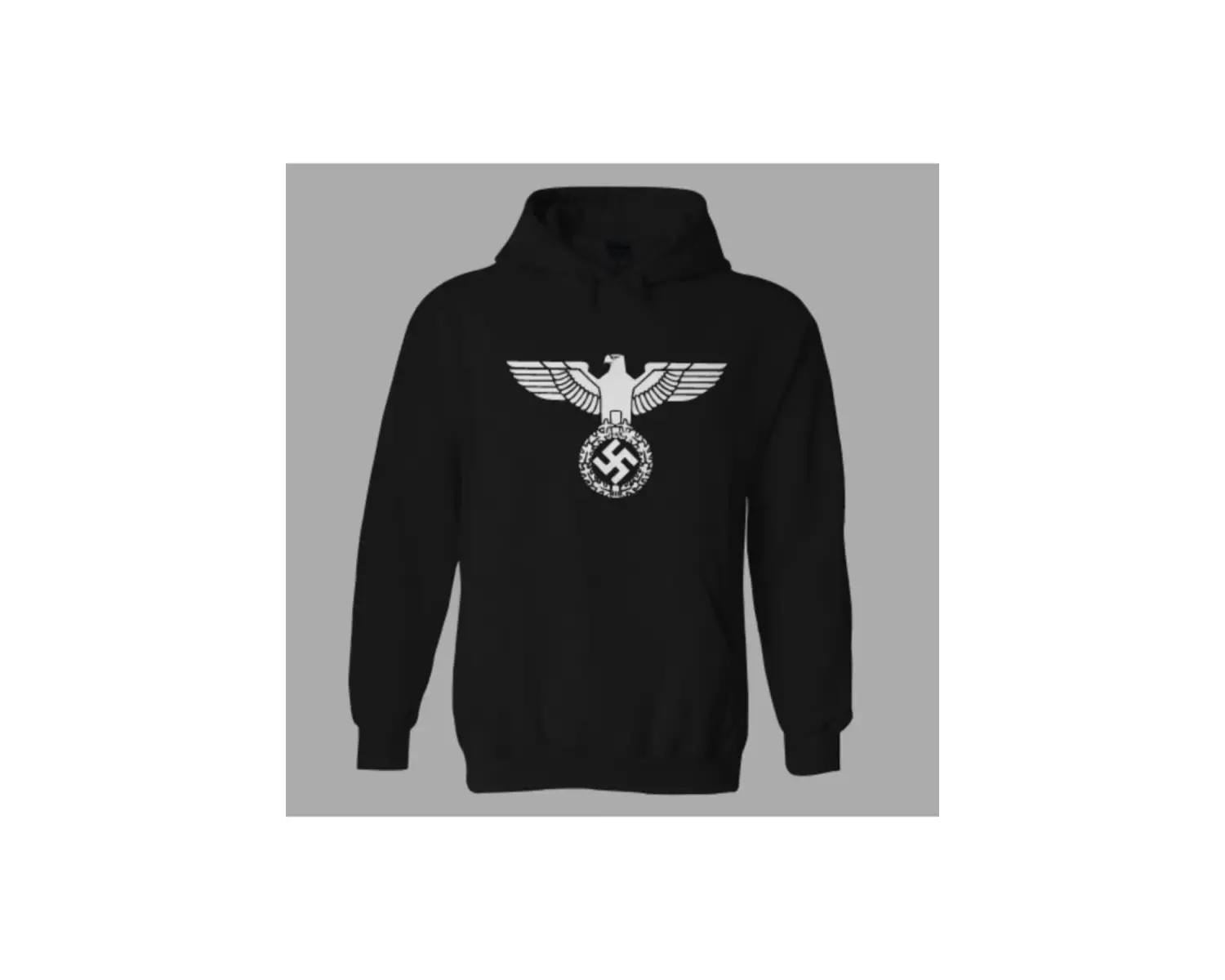 Unisex Siyah German Eagle Hoodie Sweatshirt