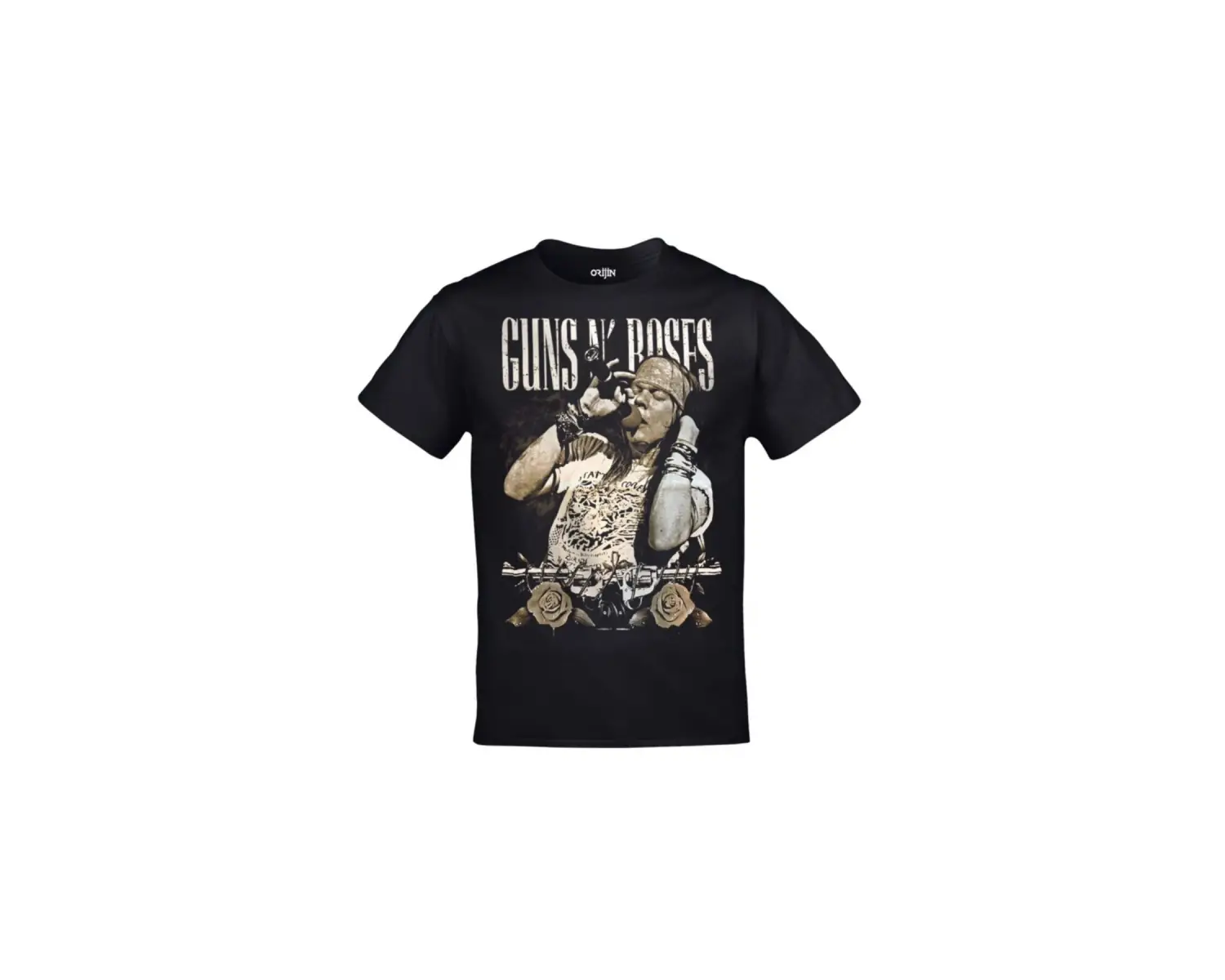 Unisex Siyah Guns N Roses Axl Rose Unisex Ön Arka Baskılı