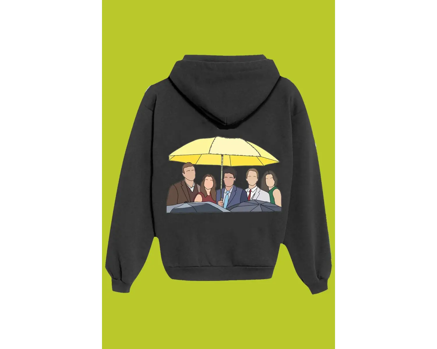 Unisex Siyah How I Met Your Mother Sırt Baskılı Sweatshirt