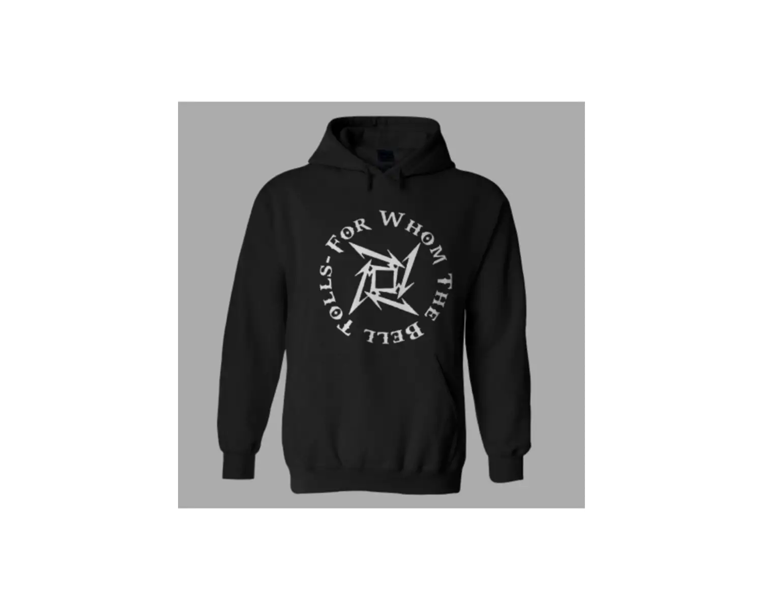 Unisex Siyah Metallica For Whom The Bell Tolls Hoodie