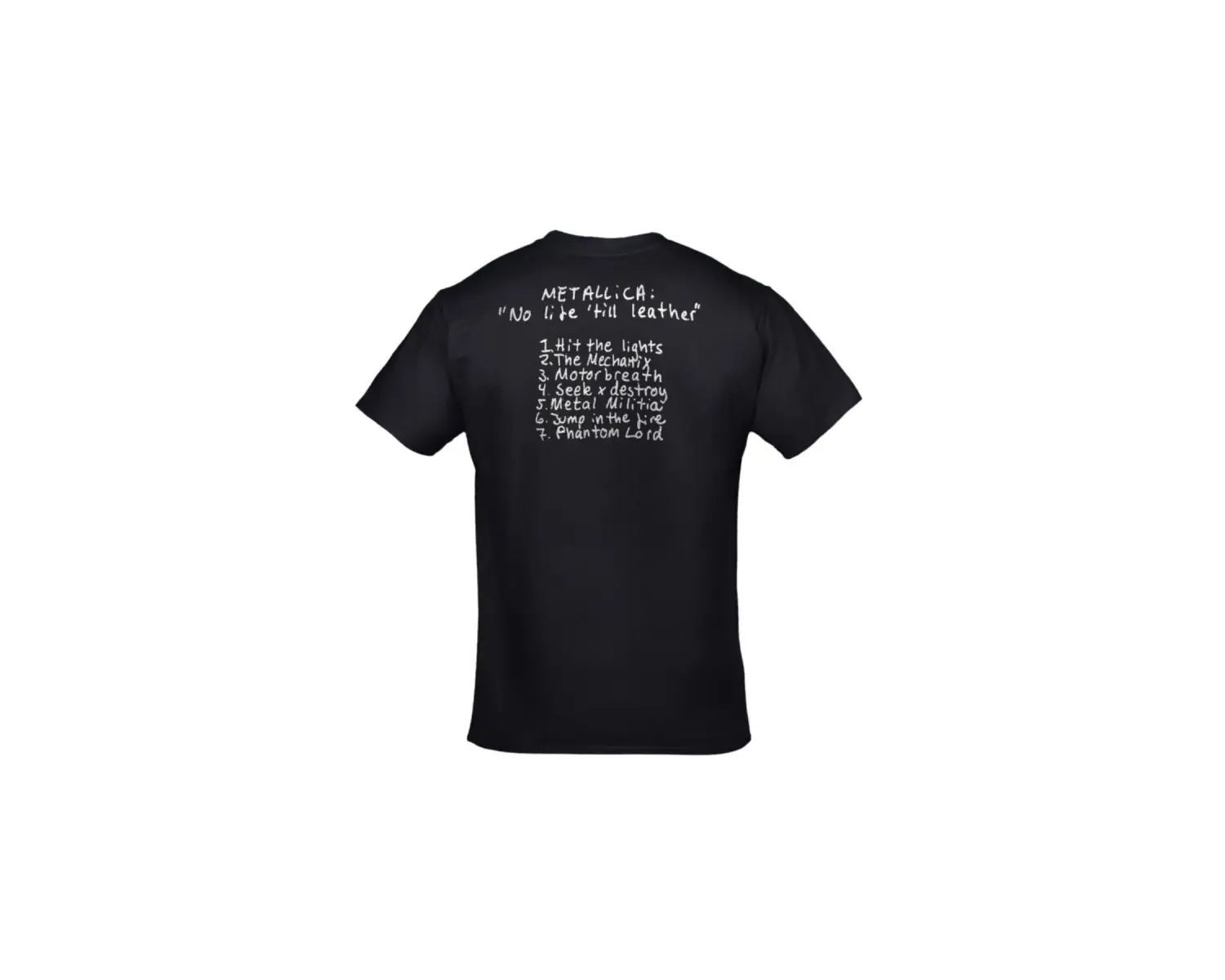 Unisex Siyah Metallica Kaset No Life Til Leather Ön Arka Baskılı