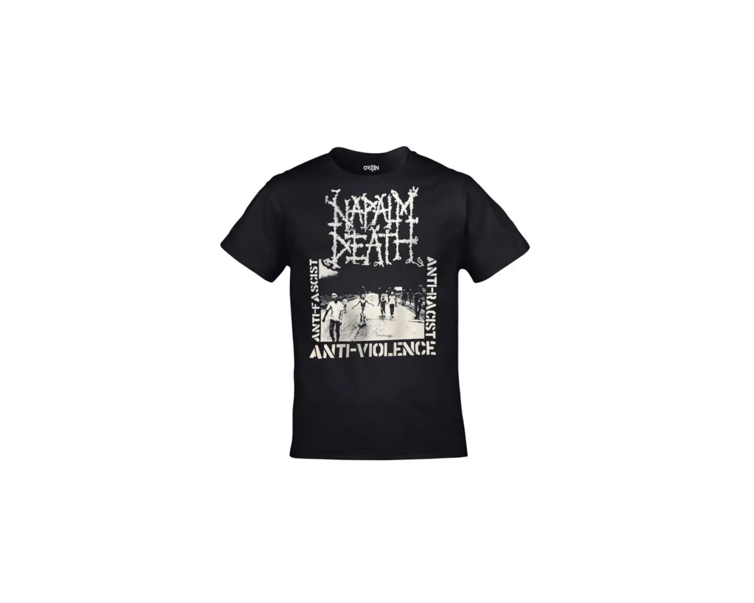 Unisex Siyah Napalm Death Anti Violence Smash Oppression Baskılı