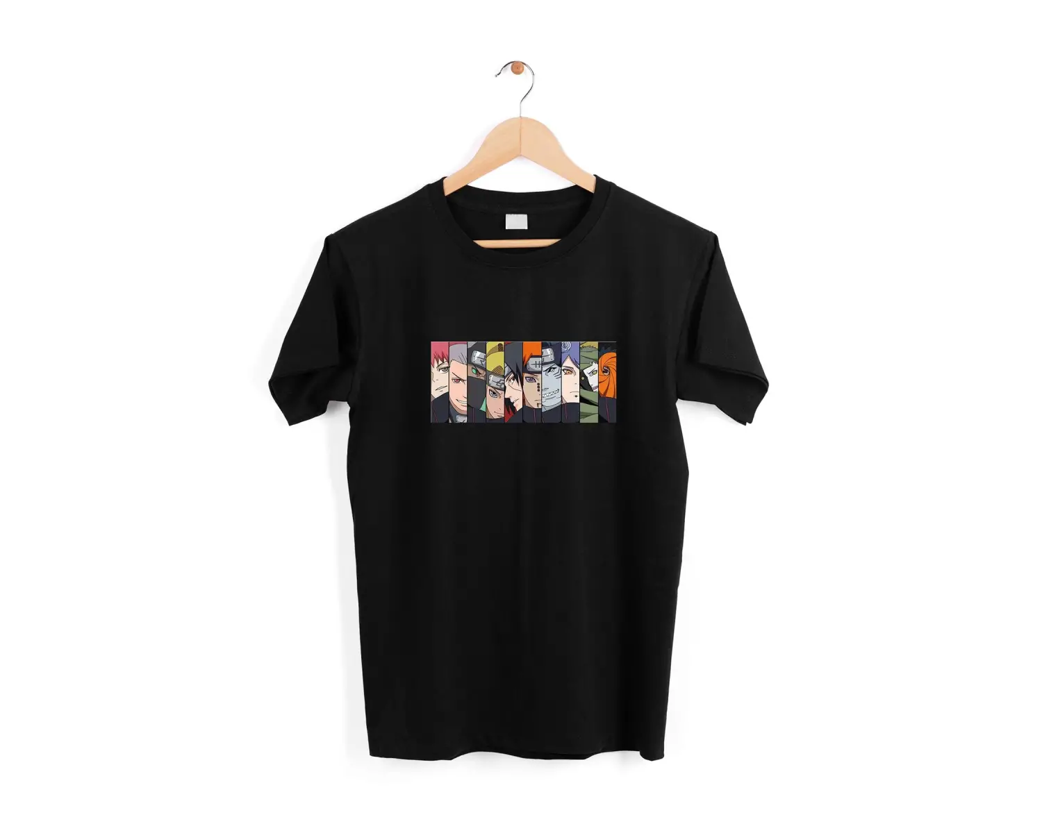 Unisex Siyah Naruto Baskılı Tişört