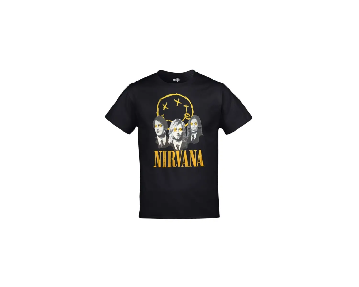 Unisex Siyah Nirvana Grup Smile Baskılı