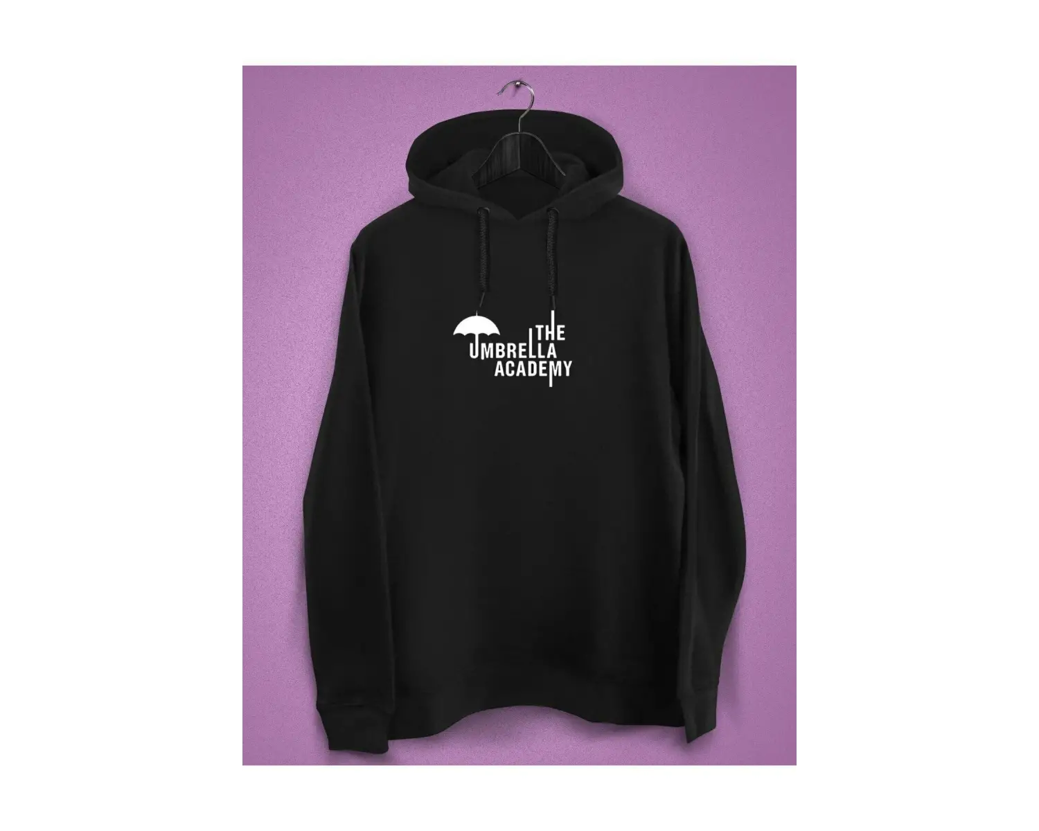 Unisex Siyah The Umbrella Academy Baskılı Sweatshirt