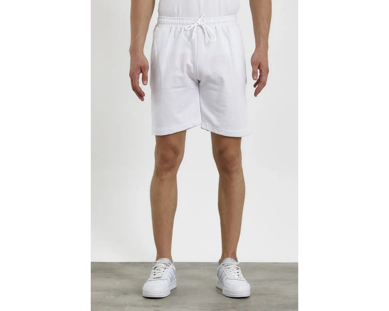 Unisex Slim Fitt Beyaz 2 Iplik Yazlık Ince Spor Şort