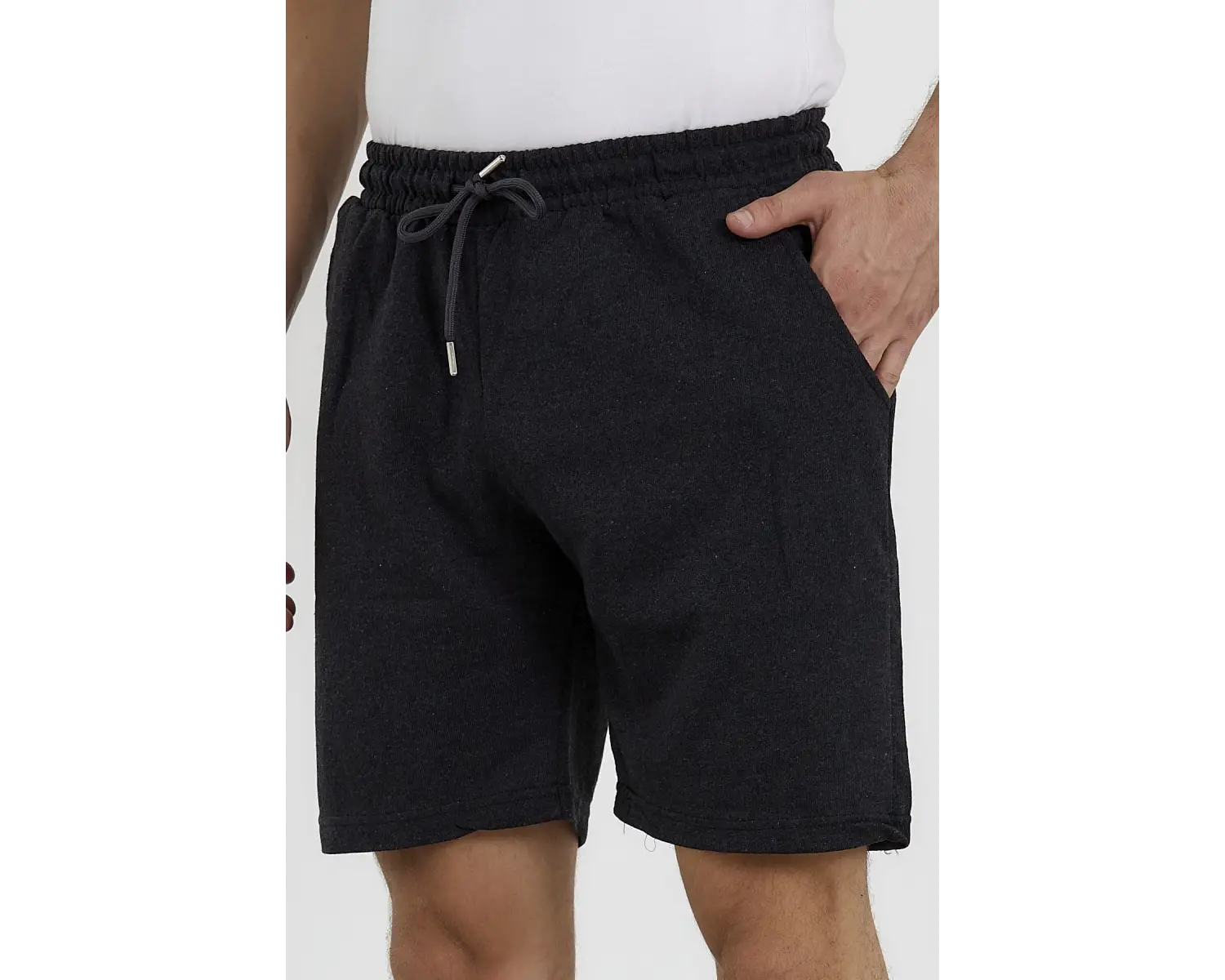 Unisex Slim Fitt Beyaz 2 Iplik Yazlık Ince Spor Şort