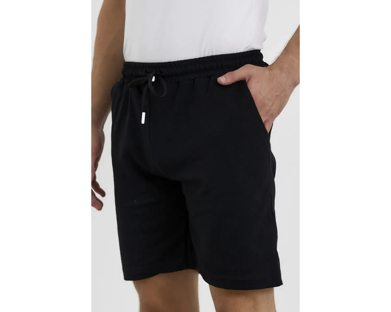 Unisex Slim Fitt Beyaz 2 Iplik Yazlık Ince Spor Şort