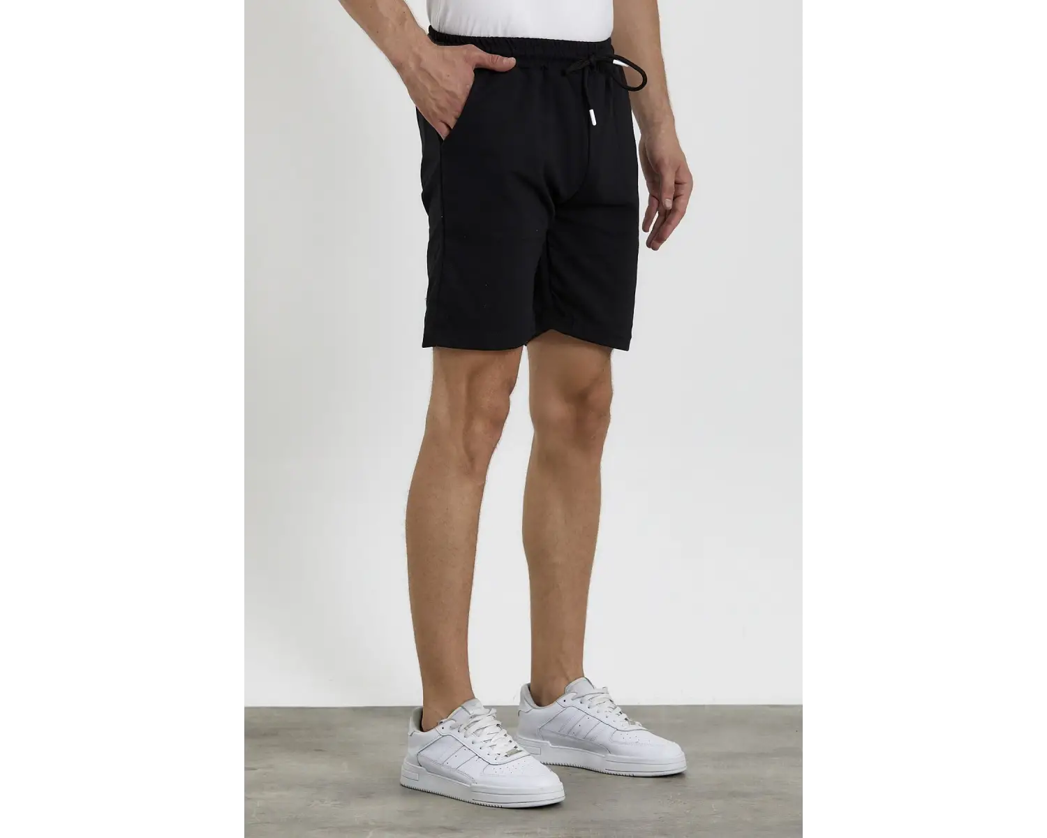 Unisex Slim Fitt Beyaz 2 Iplik Yazlık Ince Spor Şort