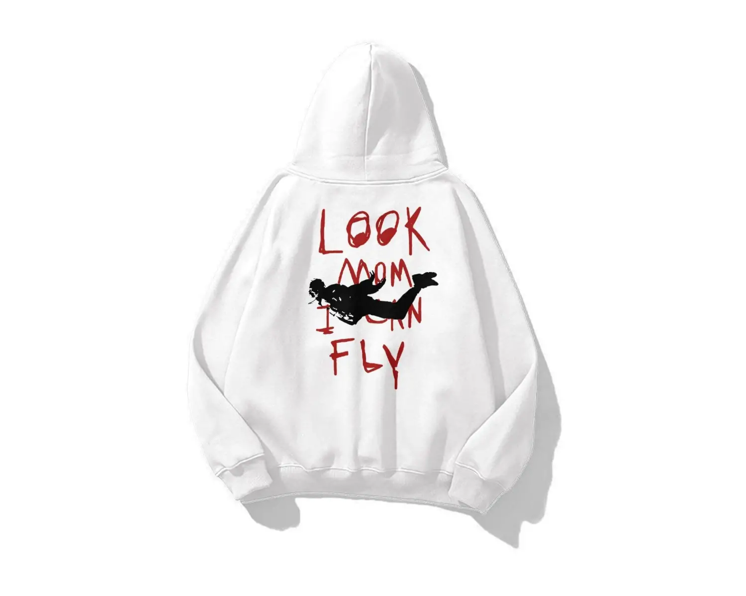 Unisex Smiley Look Mom Sweatshirt Beyaz