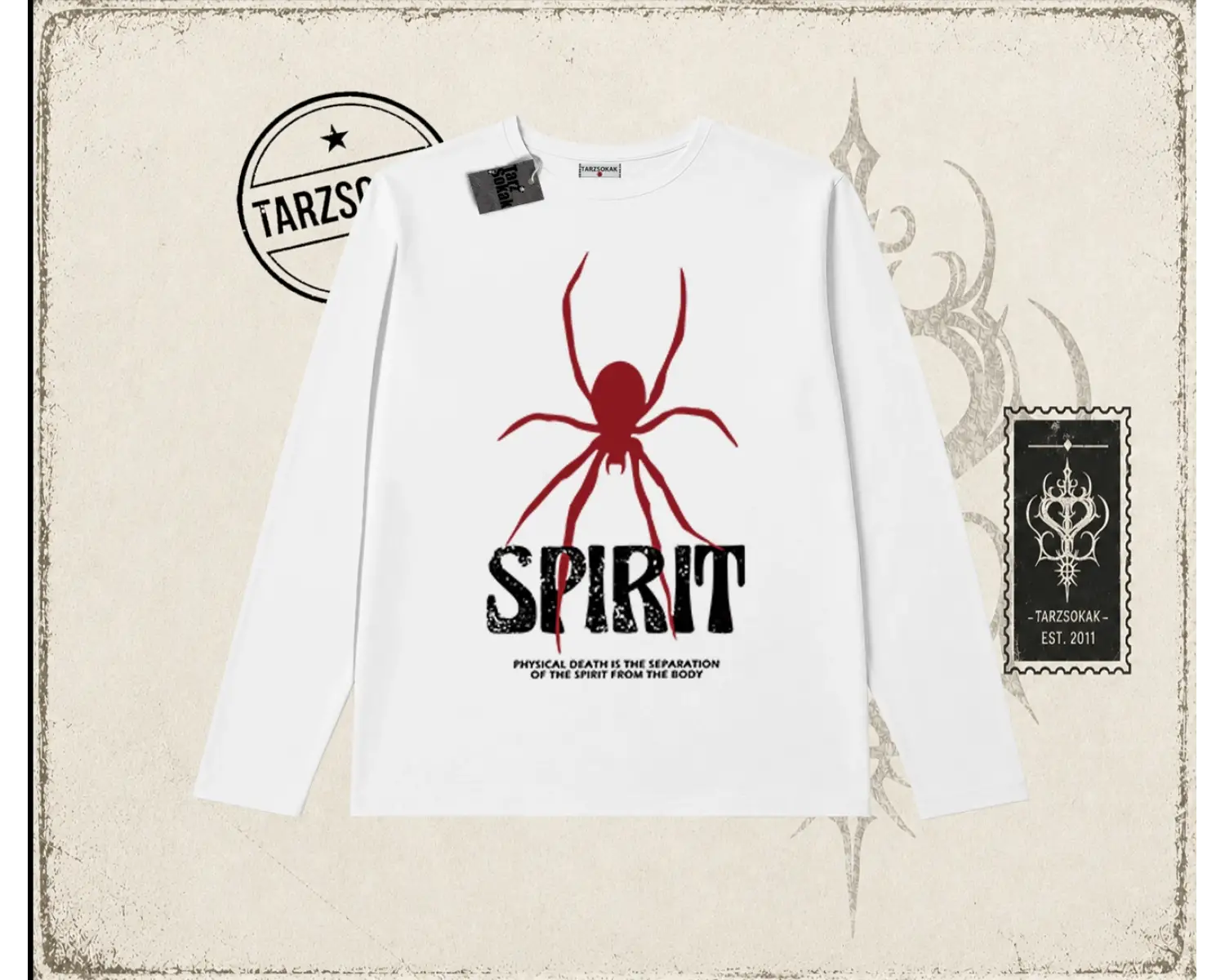 Unisex Spirit Biskilet Yaka  Long Sleeve Beyaz